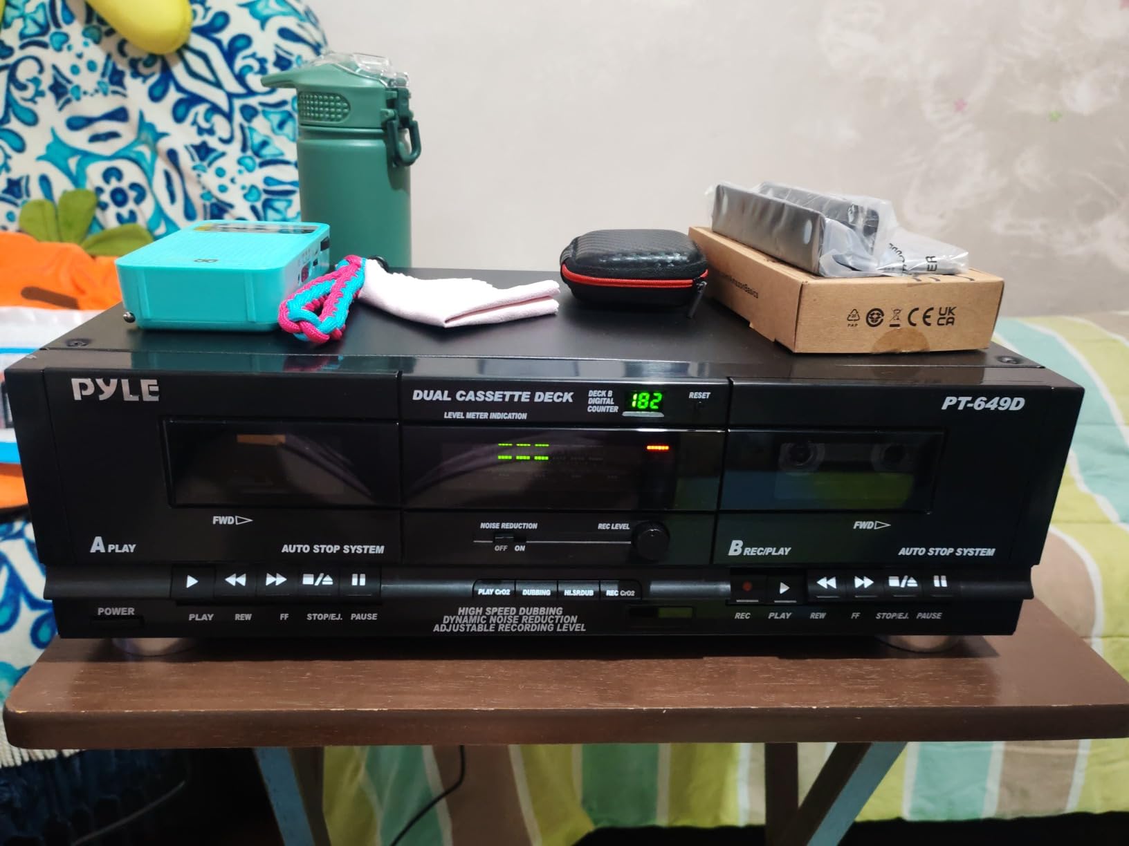 Pyle Home Digital Dual Cassette Deck Media Player Music Recording Device with RCA Cables Switchable Rack Mounting Hardware CrO2 Tape Selector Included 3 Digit Counter - 110V/220V customer photo 1