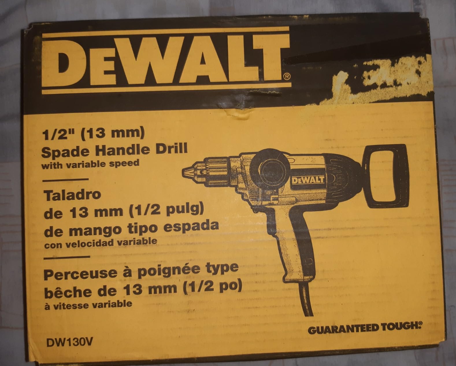 DEWALT Electric Drill, Spade Handle, 1/2-Inch, 9-Amp (DW130V) customer photo 1