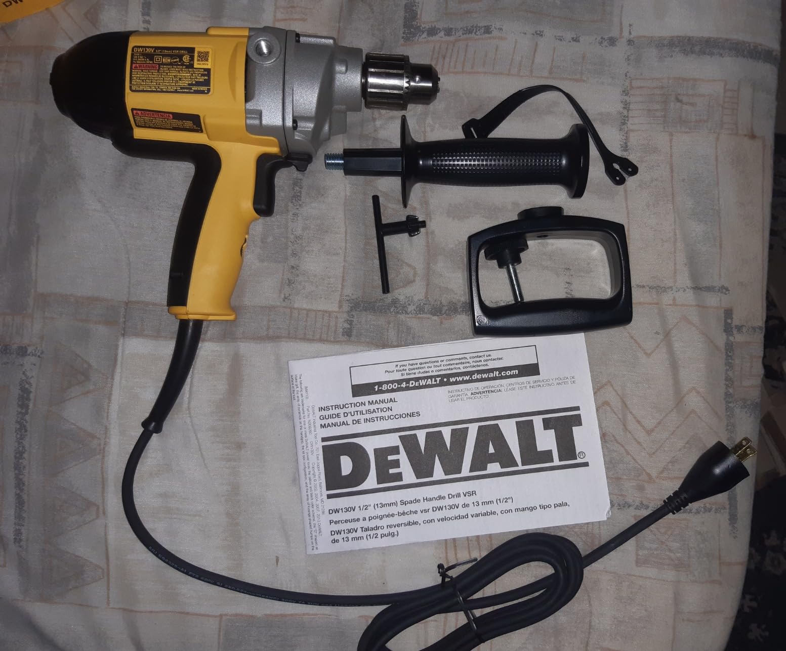 DEWALT Electric Drill, Spade Handle, 1/2-Inch, 9-Amp (DW130V) customer photo 2