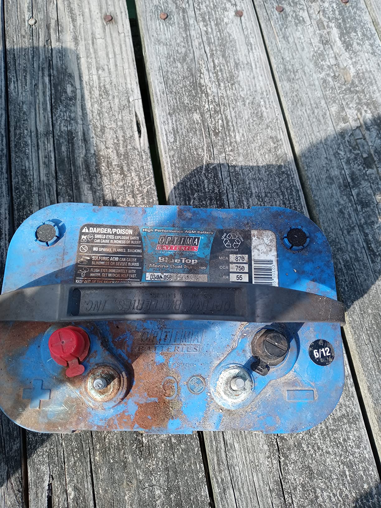 OPTIMA Batteries High Performance 34M BLUETOP Sealed AGM Boat and RV Starting Battery, 800 CCA, Dual Terminal, Maintenance Free, Versatile Mounting customer photo 2