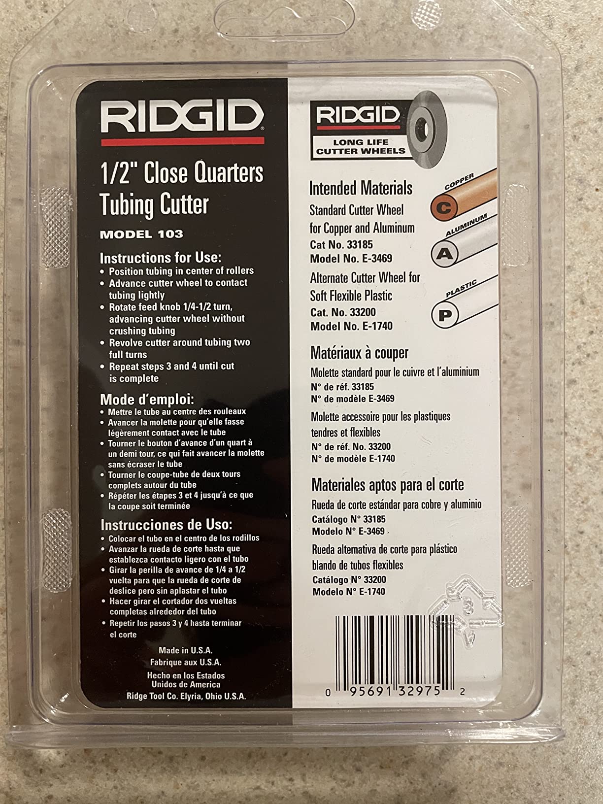 RIDGID 32975 Model 103 Close Quarters Tubing Cutter, 1/8-inch to 5/8-inch Tube Cutter, Silver, Small customer photo 2