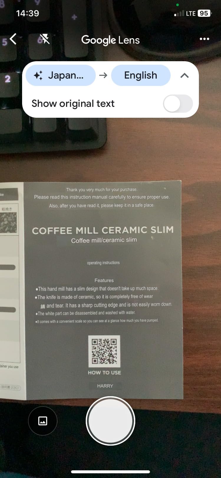 Hario Ceramic Coffee Mill-Original, Black customer photo 1