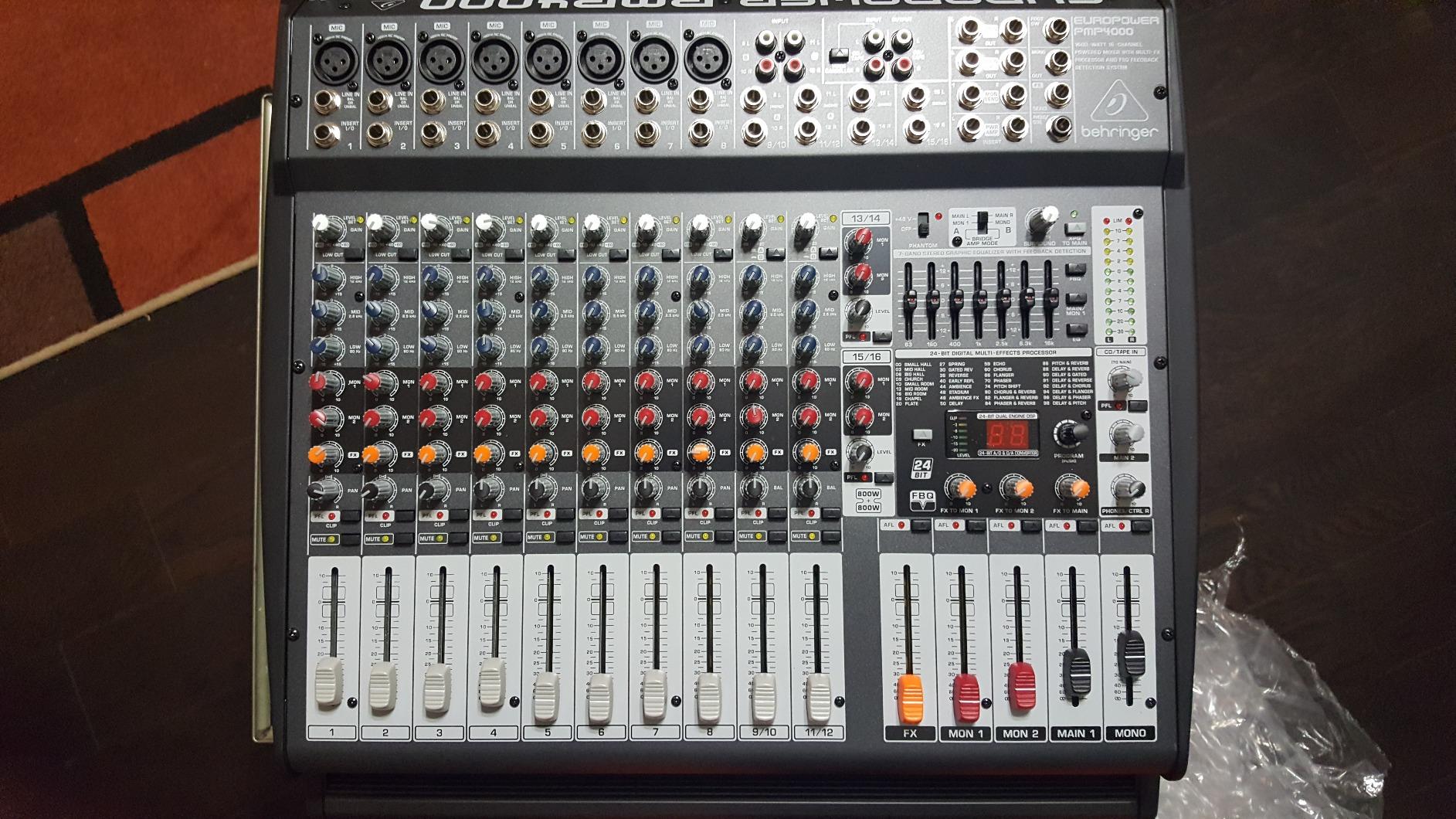 Behringer Europower PMP4000 Powered Mixer - 16 Channels, 1600 Watts with Multi-FX Processor and FBQ Feedback Detection System customer photo 1
