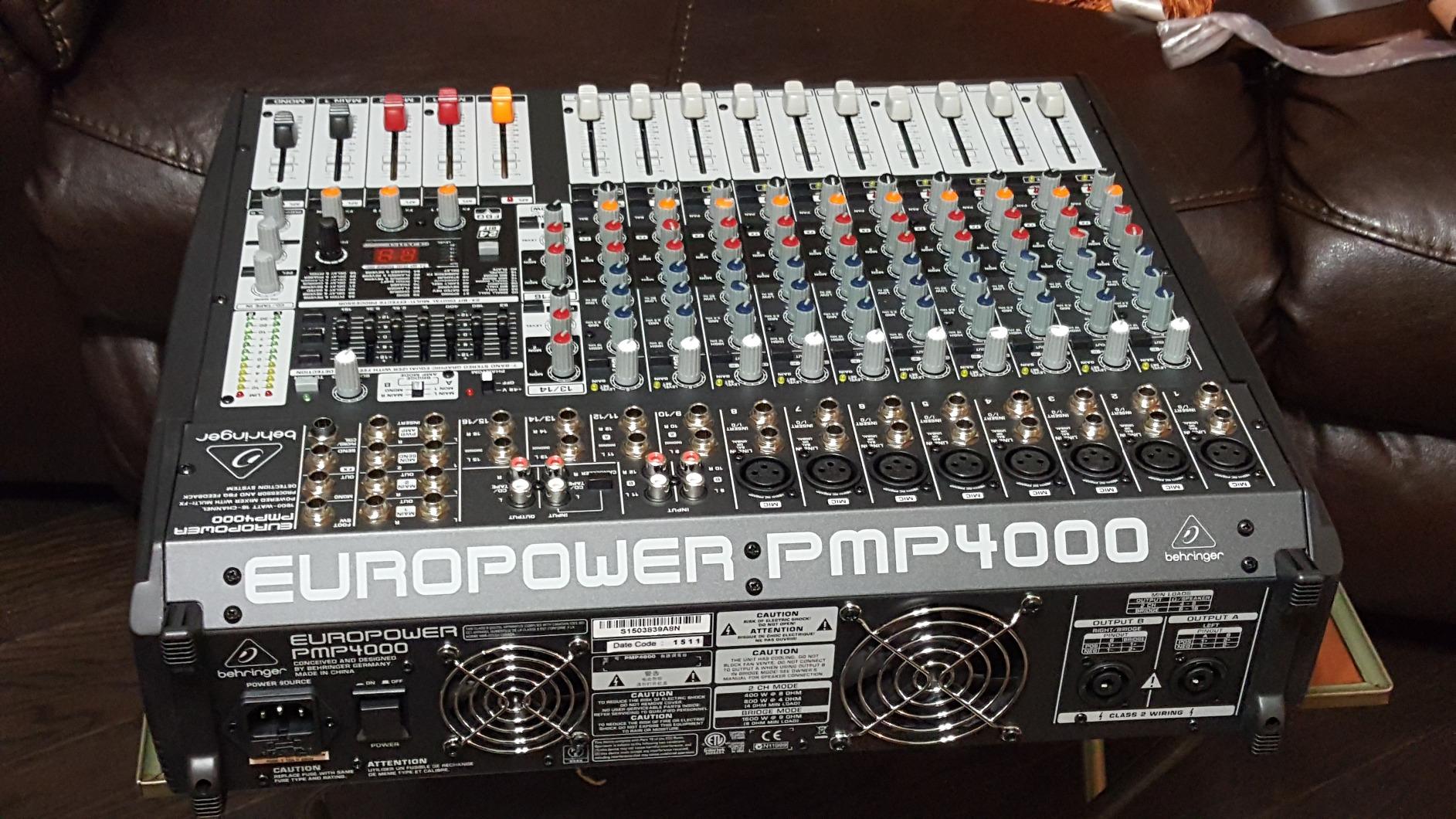 Behringer Europower PMP4000 Powered Mixer - 16 Channels, 1600 Watts with Multi-FX Processor and FBQ Feedback Detection System customer photo 2