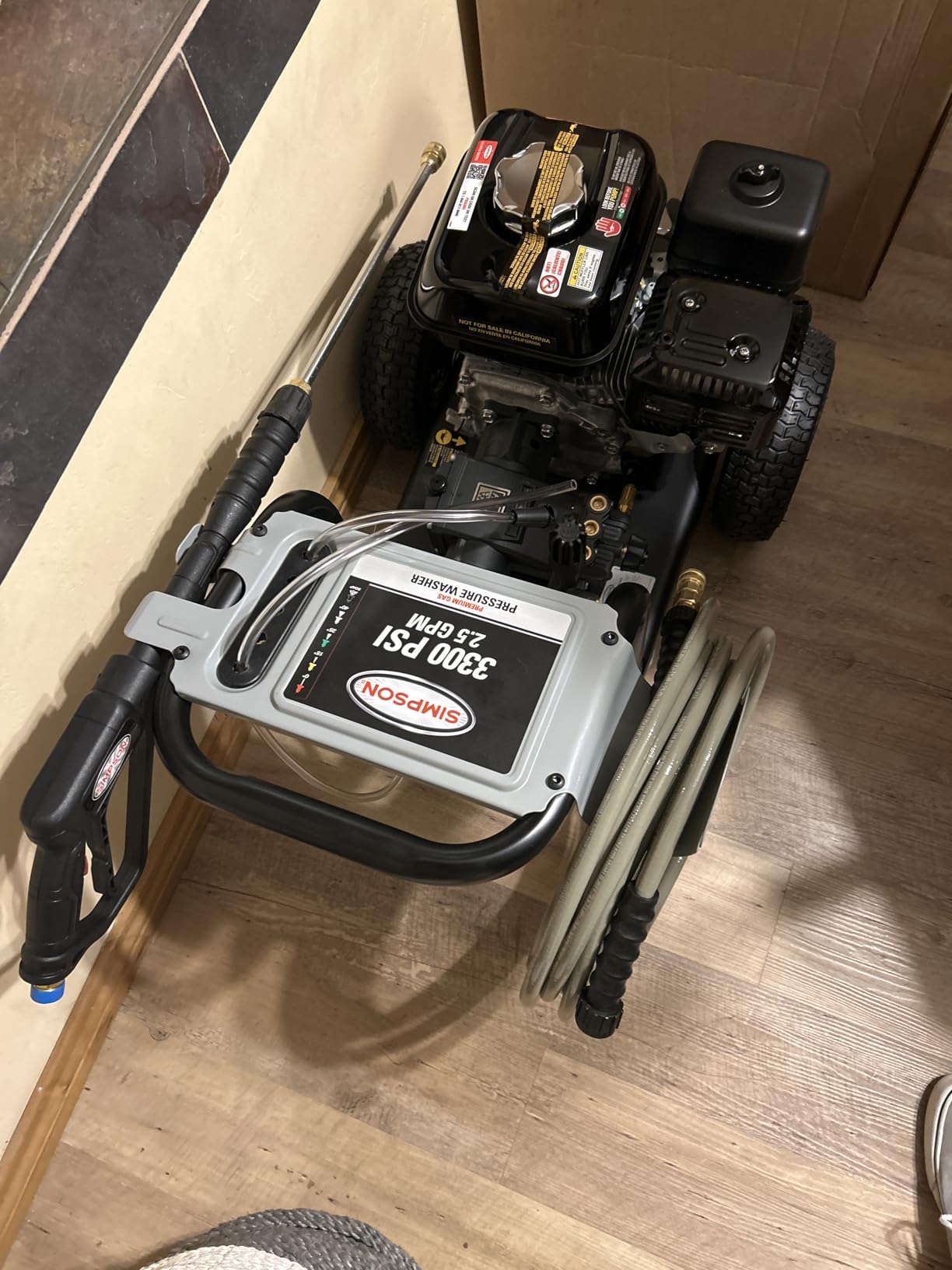 SIMPSON Cleaning PS3228 PowerShot 3300 PSI Gas Pressure Washer, 2.5 GPM, Honda GX200 Engine, Includes Spray Gun and Extension Wand, 5 QC Nozzle Tips, 5/16-inch x 25-foot MorFlex Hose, 49-State customer photo 1