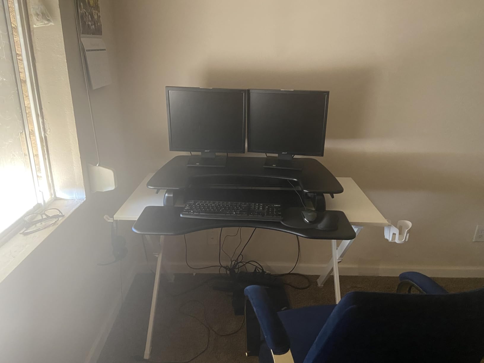 Vari VariDesk Pro Plus 36 - Adjustable Desk Converter with 11 Height Settings - Laptop Sit Stand Desk Riser for Home Office, Table Tops, Workspace - Fully Assembled with Spring Loaded Lift - Black customer photo 1