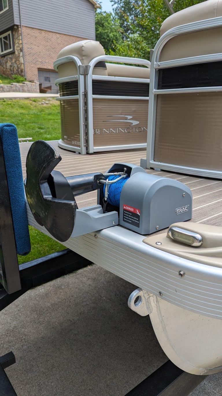 Trac Outdoors Deckboat 40 AutoDeploy-G3 Electric Anchor Winch - Anchors Up to 40 lb. - Includes 100-feet of Pre-Wound Anchor Rope with Use (69005), Gray customer photo 5