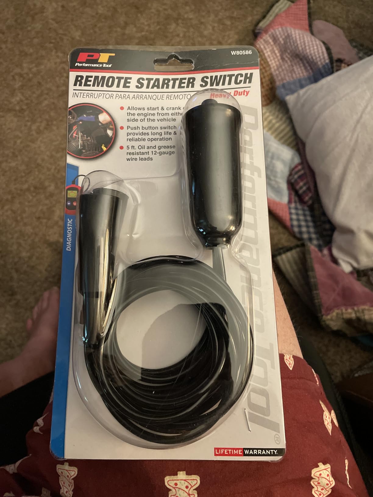 Performance Tool W80586 Heavy Duty Remote Starter for Car and Truck Engines with Push-Button Switch and 5-ft Wire Leads, Black customer photo 1