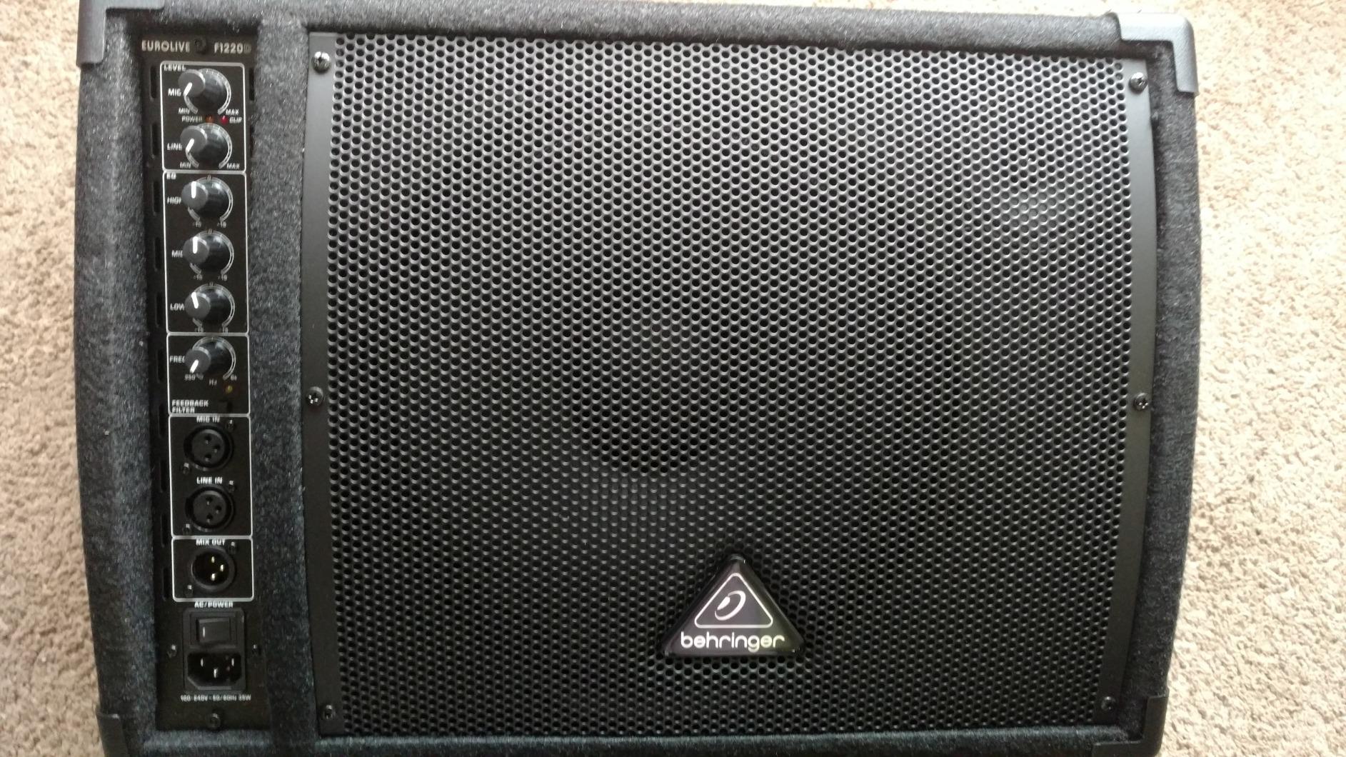 Behringer EUROLIVE F1220D Bi-Amped 250 Watt Monitor Speaker System with 12