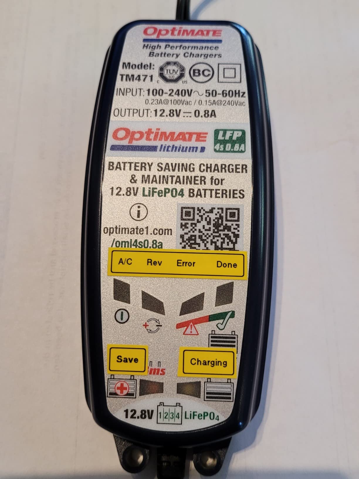OptiMate Lithium 4s 0.8A, TM-471, 8-step 12.8V 0.8A sealed battery saving charger & maintainer customer photo 1