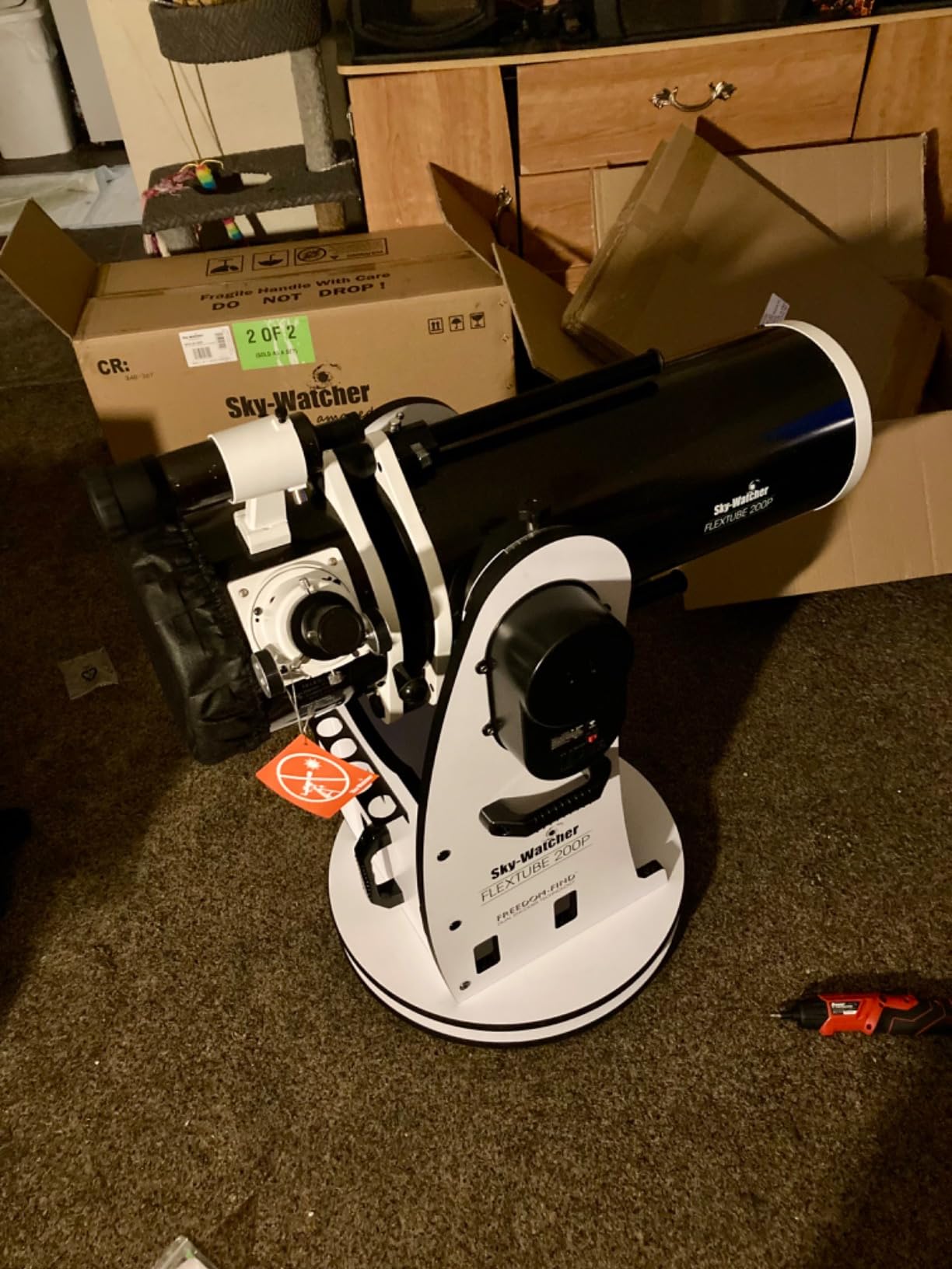 SkyWatcher Flextube 250 SynScan Dobsonian 10-inch Collapsible Computerized GoTo Large Aperture Telescope, White, (S11810) customer photo 1