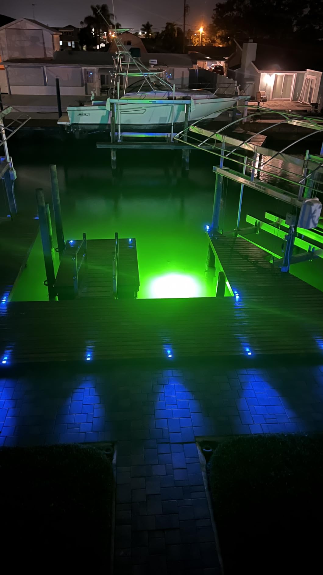 Saltwater Approved, Self Cleaning, Barnacle Burner Underwater Fish Light Bright Green 7,900 Lumens, Single Dock Light Complete Kit, 50' Lamp Cable, Automatic Dusk to Dawn, Easy Self Installation. customer photo 1