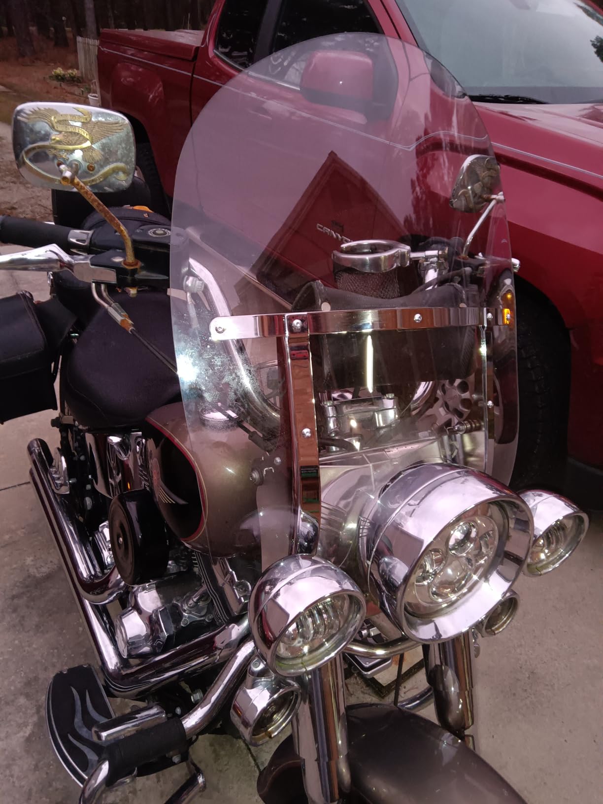 TCMT Detachable Windscreen Windshield Fit For Harley Softail Slim Deluxe Fat Boy Heritage Softail Classic FLS FLSS FLST FLSTC FLSTF FLSTFB FLSTFBS 2000-2017 customer photo 1