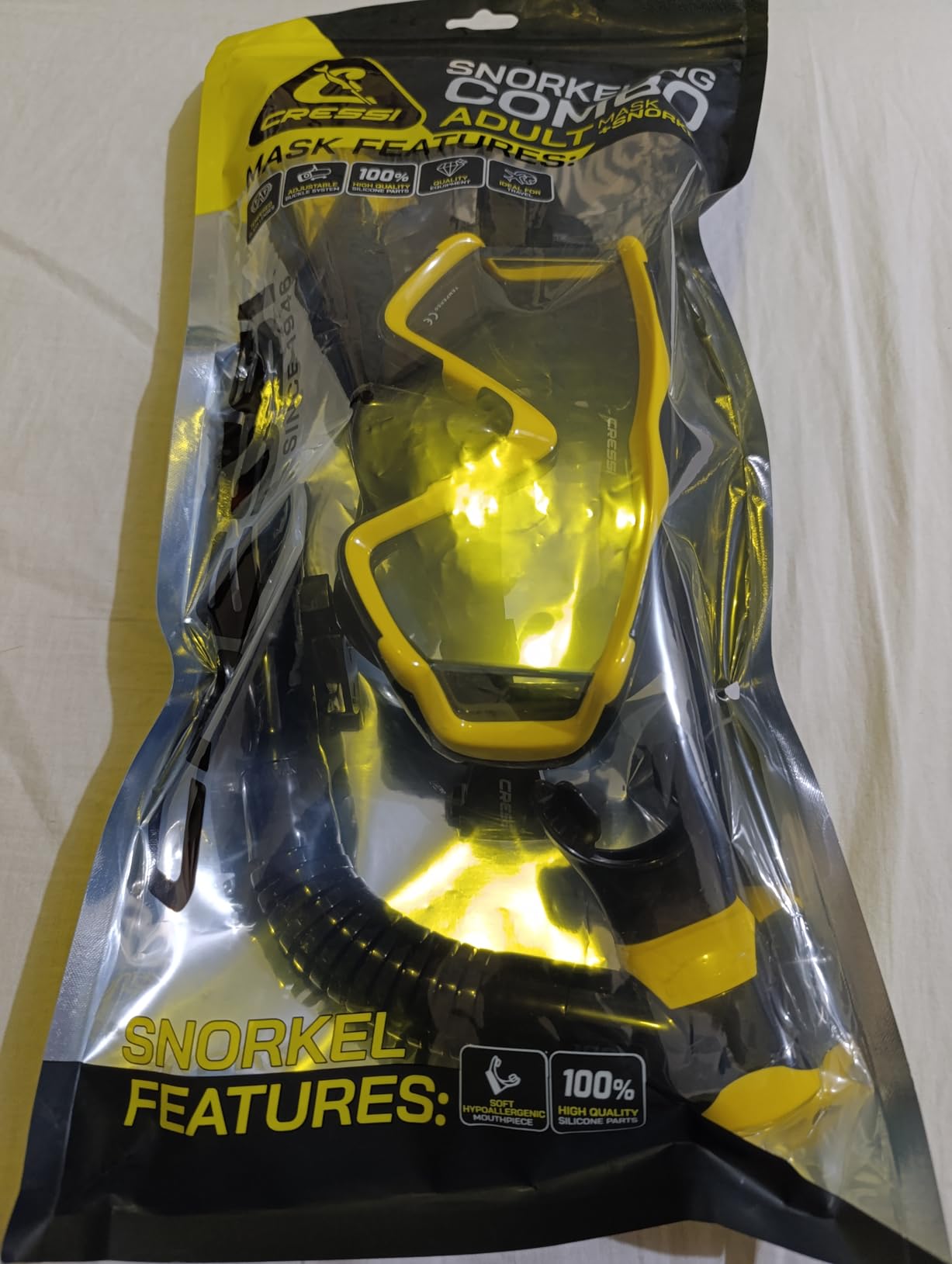 Cressi Panoramic Wide View Mask & Dry Snorkel Kit for Snorkeling, Scuba Diving - Pano 3 & Supernova Dry: Designed in Italy customer photo 1