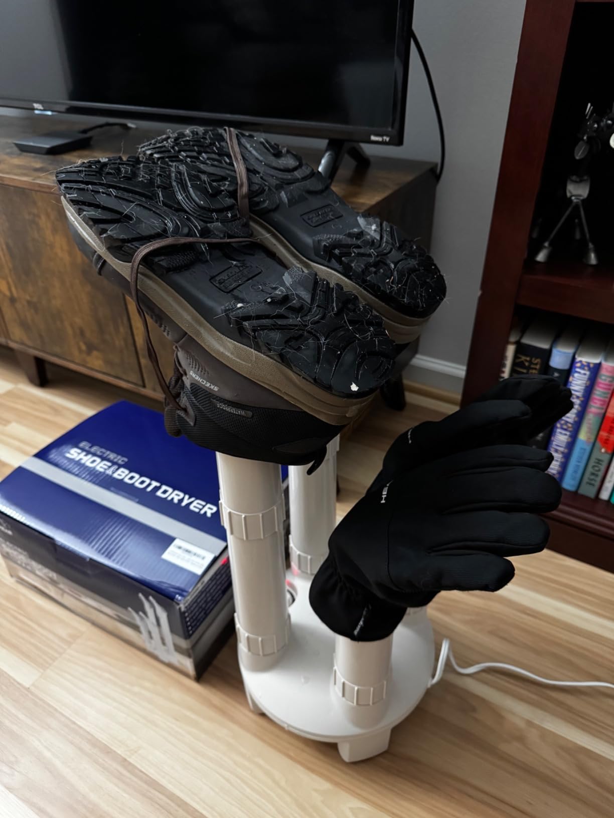 LAVIEAIR Boot Dryer, Shoe Dryer and Glove Dryer with Timer and Fan, White customer photo 1