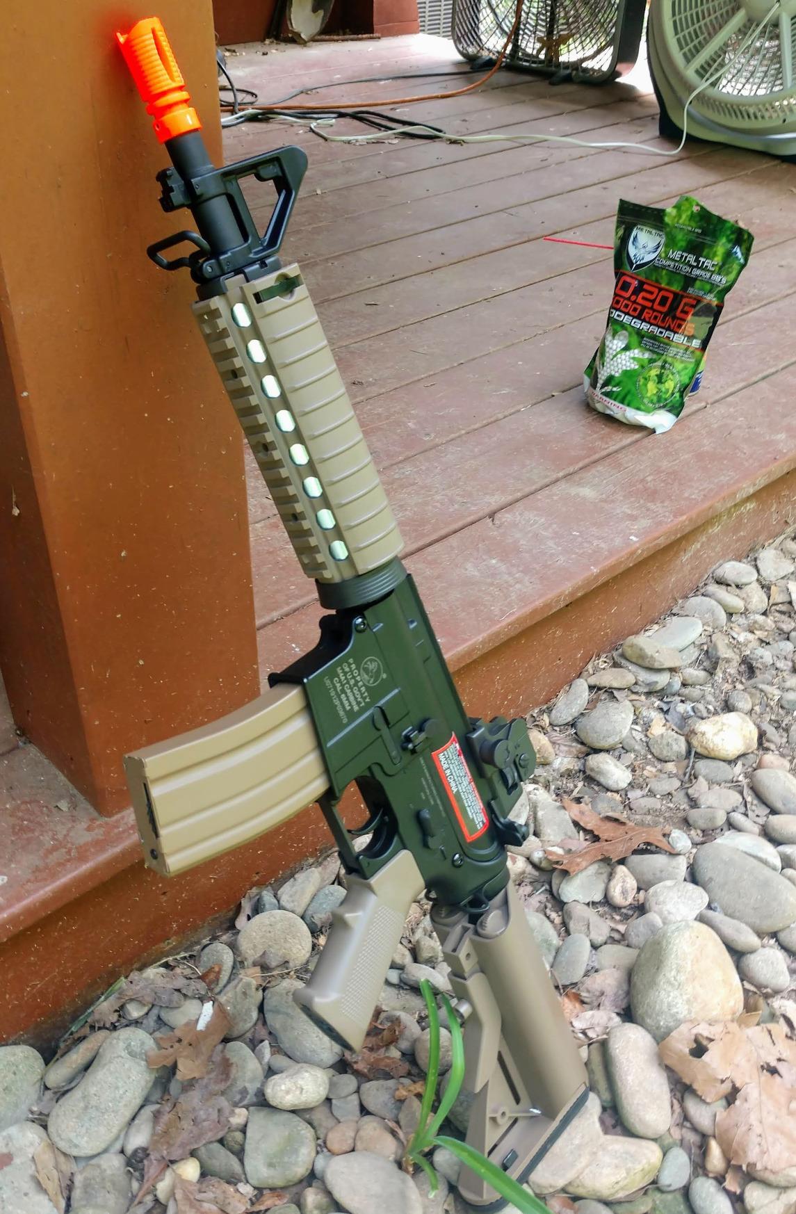 SOFT AIR USA Colt M4A1 M4 CQBR AEG Electric Airsoft Rifle with Adjustable Hop-Up, Dark Earth/Tan, 453 FPS customer photo 1