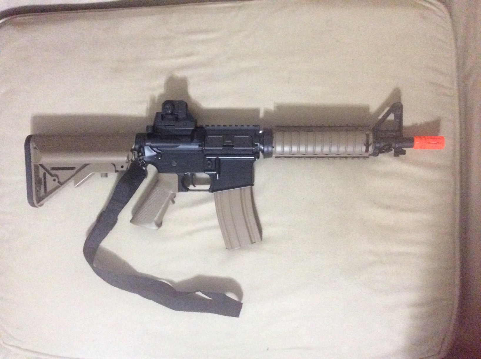 SOFT AIR USA Colt M4A1 M4 CQBR AEG Electric Airsoft Rifle with Adjustable Hop-Up, Dark Earth/Tan, 453 FPS customer photo 2