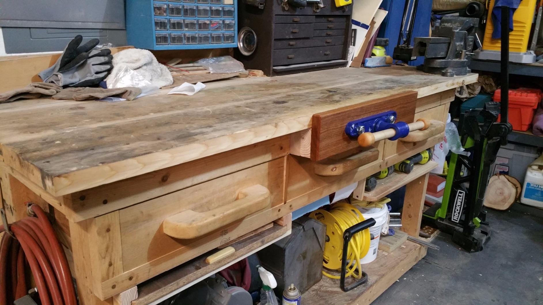 Yost Vises F10WW Woodworker's Vise | Front Vise | 10 Inch Woodworking Tool | Cast Iron Body Construction with a Solid Steel Main Screw | Blue customer photo 1