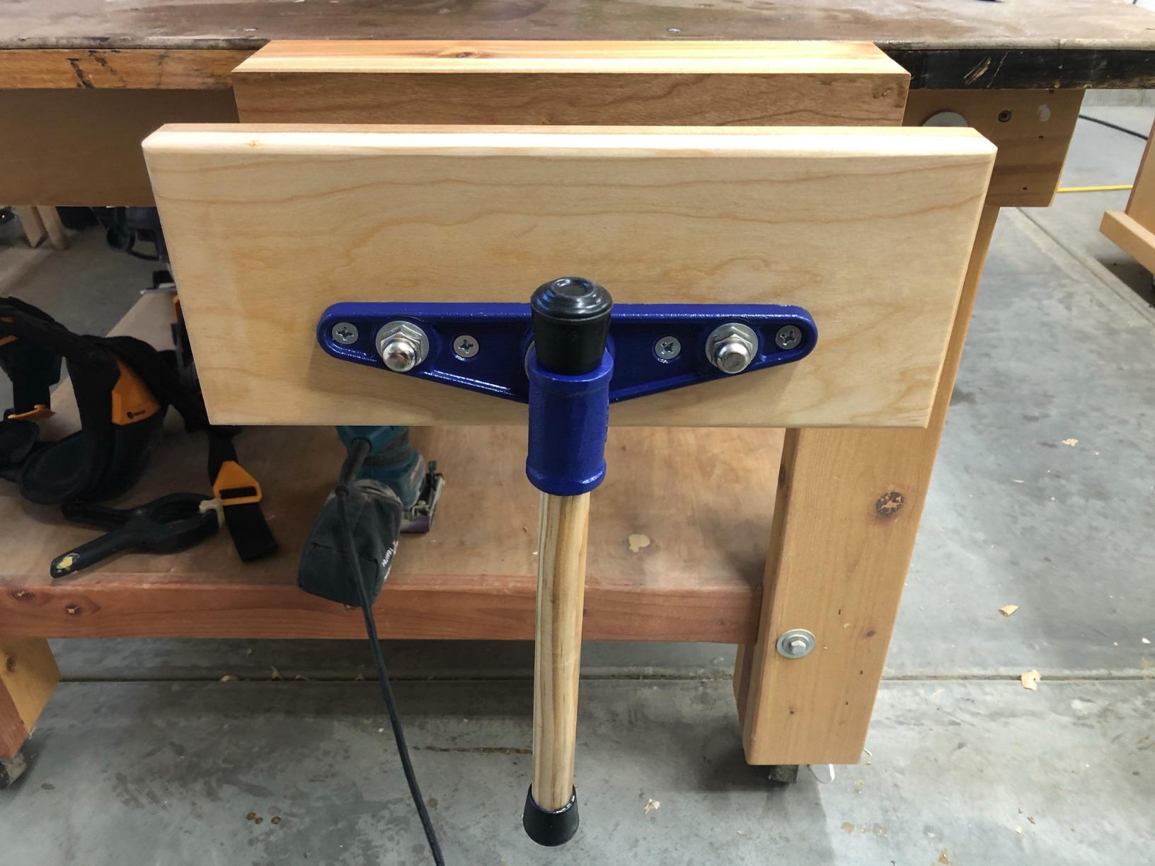 Yost Vises F9WW Front Vise | 9 Inch Woodworking Vise with guide bars | Blue customer photo 2