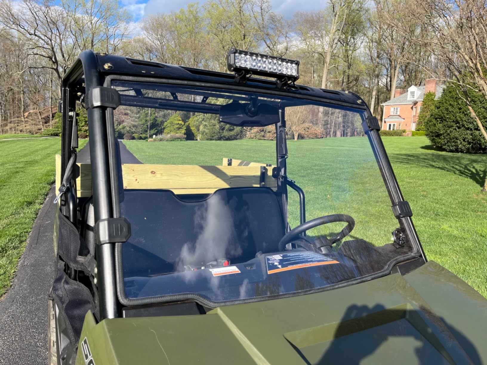 SuperATV Full Windshield for 2015-2021 Polaris Ranger Midsize 570 / Crew | 2017+ Ranger Midsize 500 / ETX | 1/4