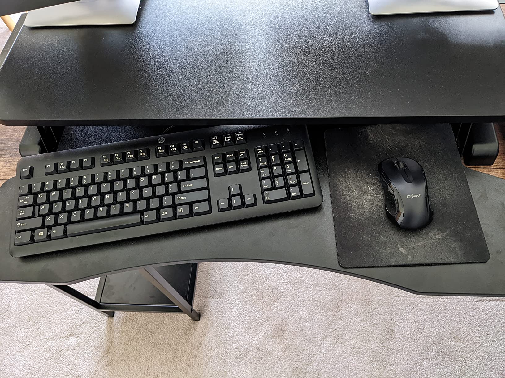 VIVO 32 inch Desk Converter, K Series, Height Adjustable Sit to Stand Riser, Dual Monitor and Laptop Workstation with Wide Keyboard Tray, Black, DESK-V000K customer photo 2