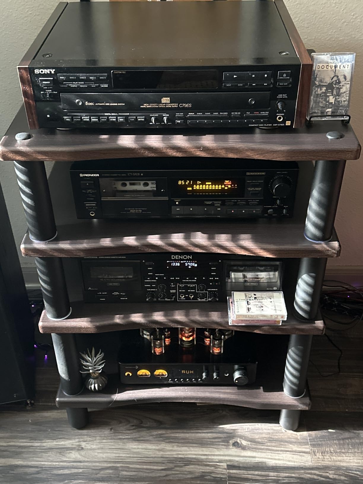 Monolith 4 Tier Shelf Audio Stand - Open Air Storage, Modular Design, Sturdy, Compatible with Bose, Polk, Sony, Yamaha, Pioneer and Others, Black customer photo 1