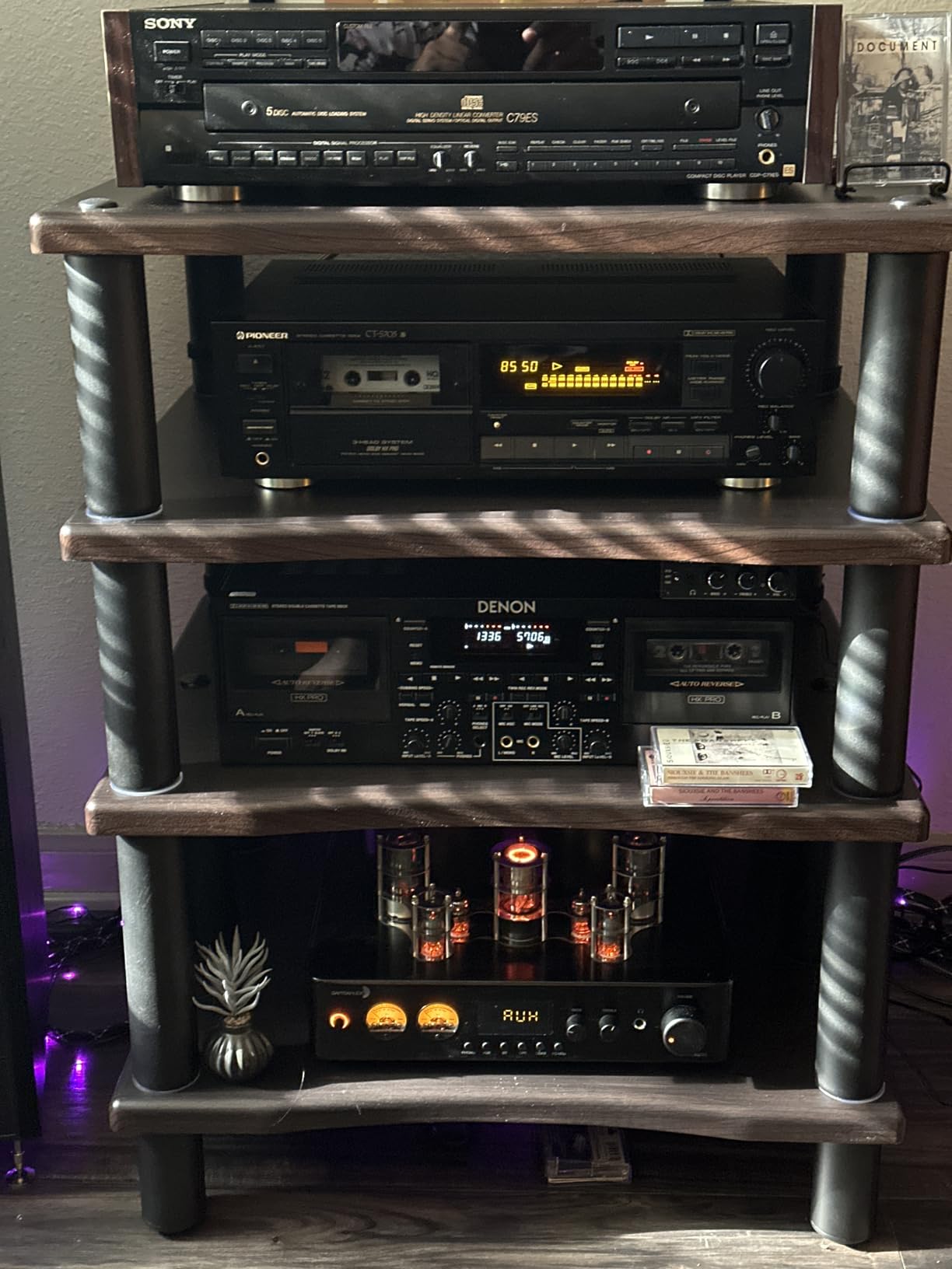 Monolith 4 Tier Shelf Audio Stand - Open Air Storage, Modular Design, Sturdy, Compatible with Bose, Polk, Sony, Yamaha, Pioneer and Others, Black customer photo 2