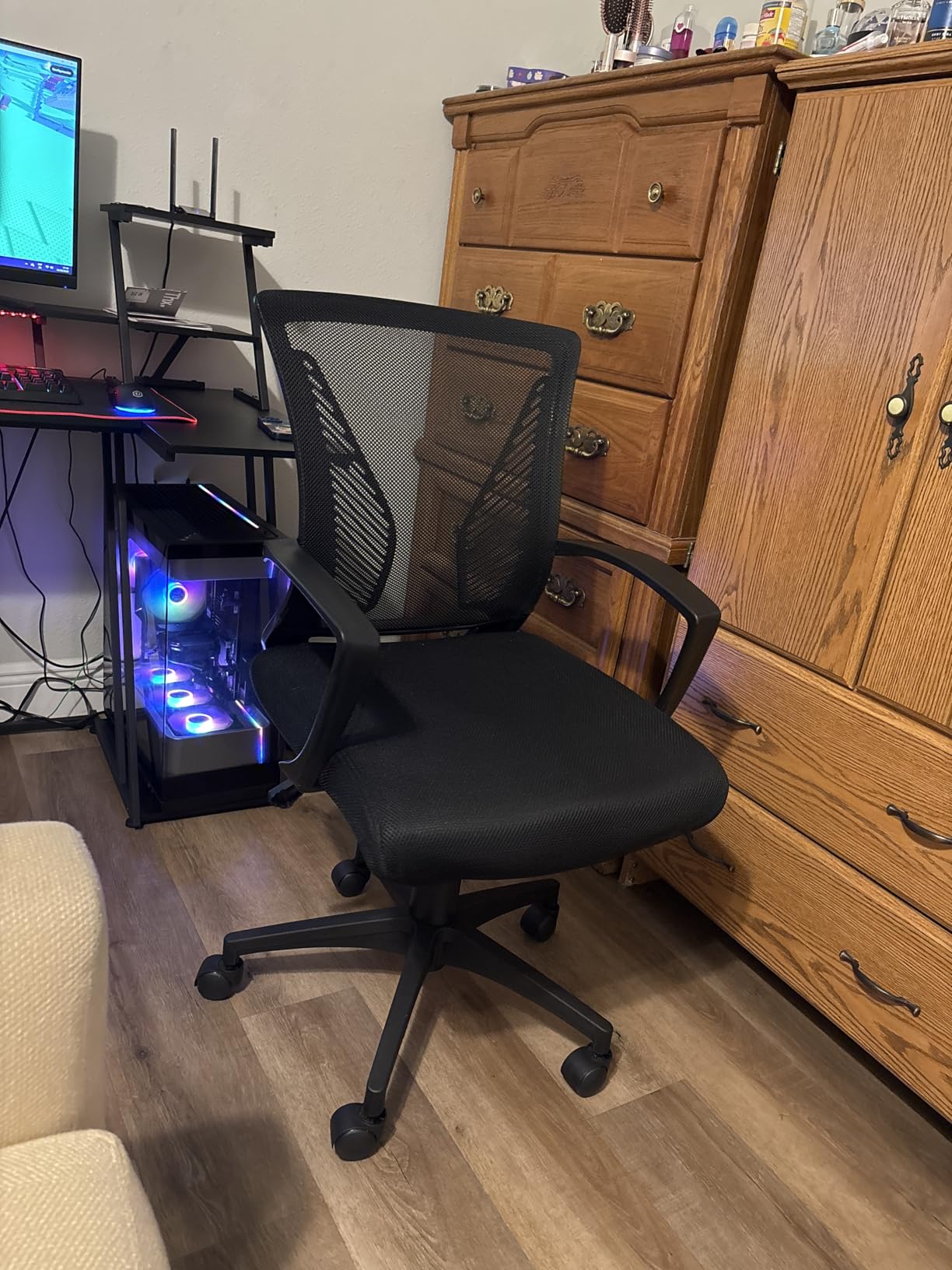 Furmax Office Chair Ergonomic Computer Desk Mesh Chair Mid Back Swivel Lumbar Support with Armrest customer photo 2