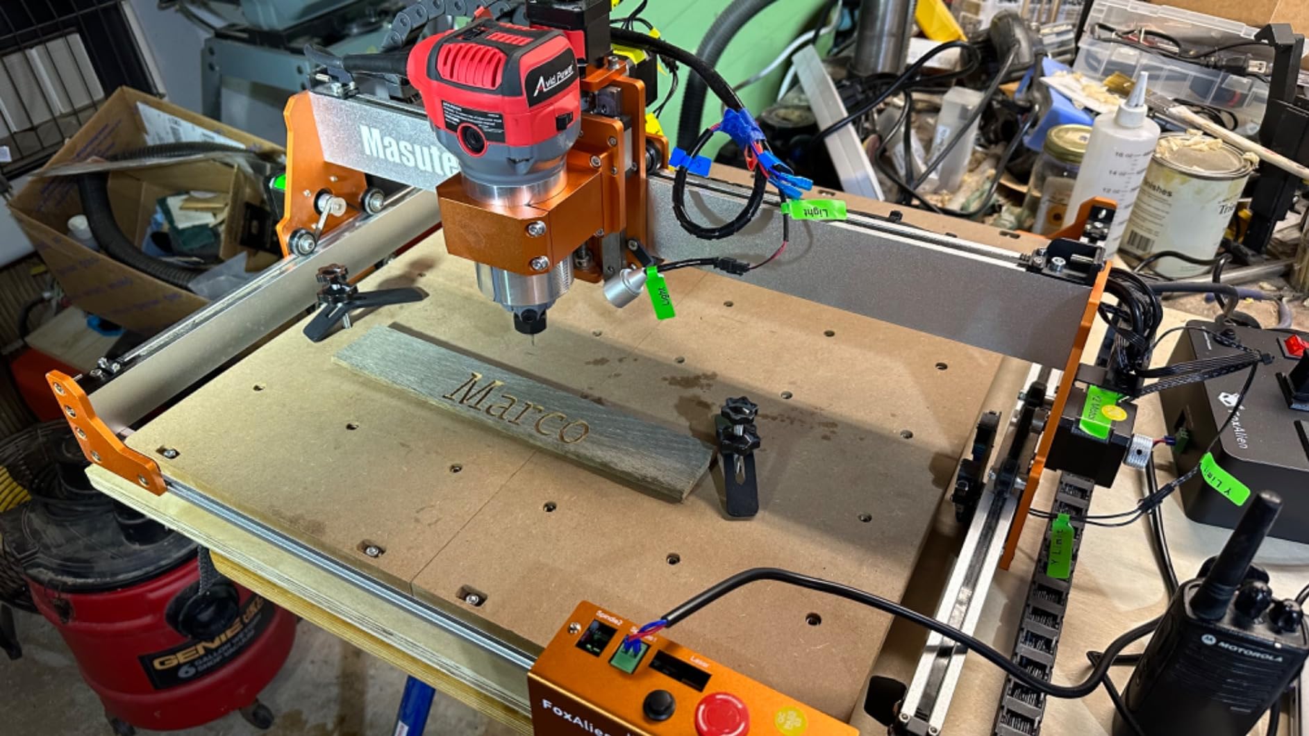 AVID POWER 6.5 Amp 1.25 HP Compact Router Tools for Woodworking, Fixed Base Wood Router with Trim Router Bits, 6 Variable Speeds, Edge Guide, Roller Guide, Dust Hood (Red, 65mm) customer photo 1