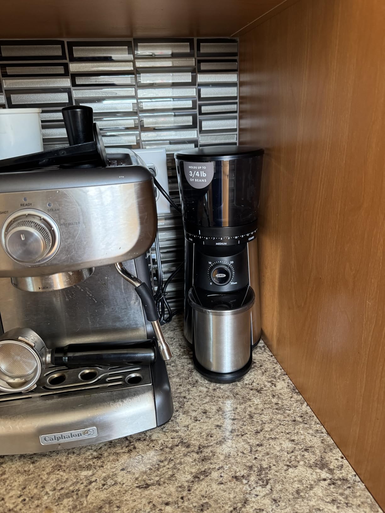 OXO Brew Conical Burr Coffee Grinder - Silver, Stainless Steel Burrs, One-Touch Automatic Smart Grind customer photo 2