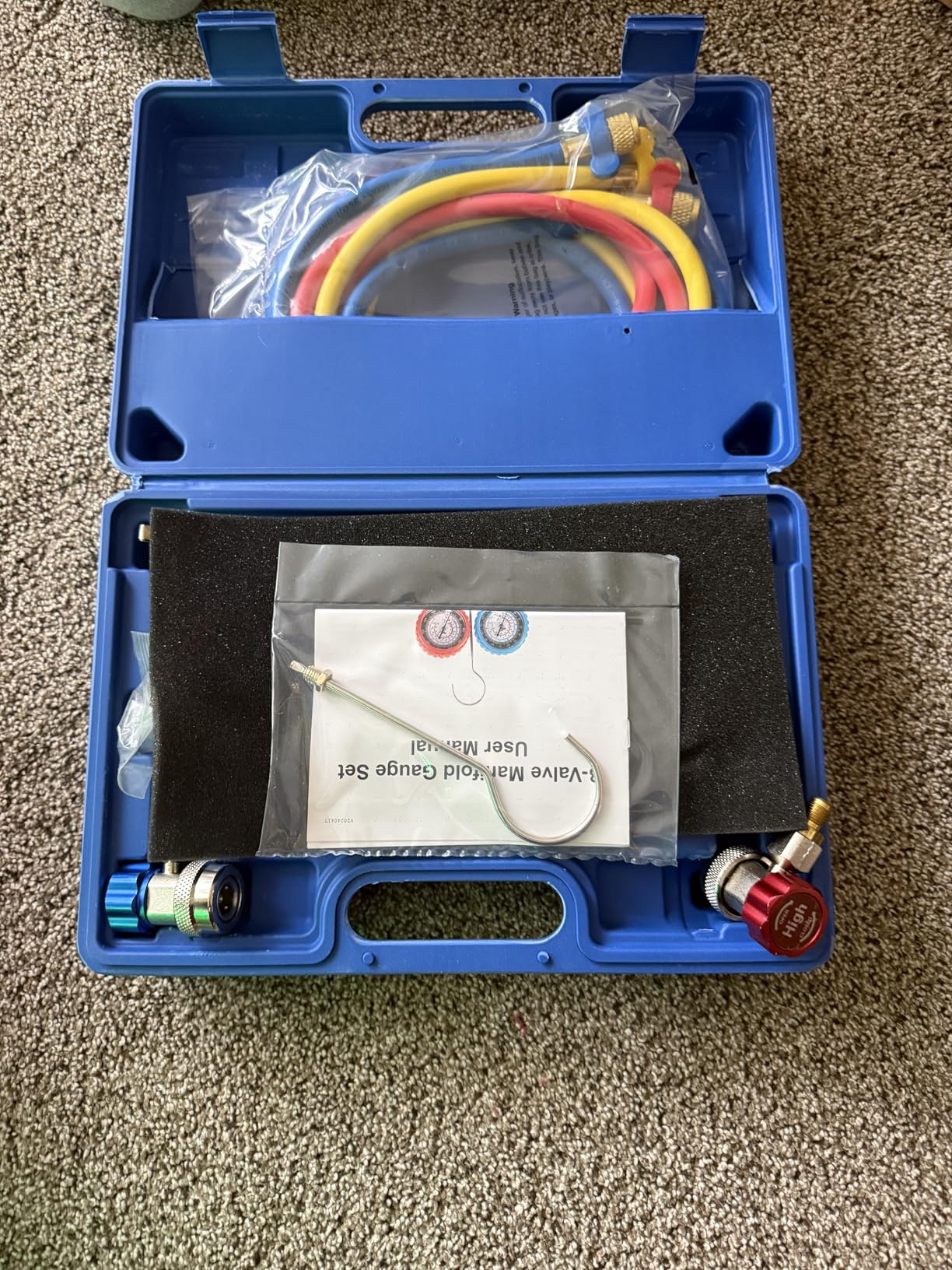 Orion Motor Tech AC Gauges, AC Manifold Gauge Set for R134a R12 R502 Refrigerant, 3 Way Car with 5FT Hoses Couplers & Adapter, Puncturing & Self Sealing Can Tap Freon Charge Kit customer photo 1