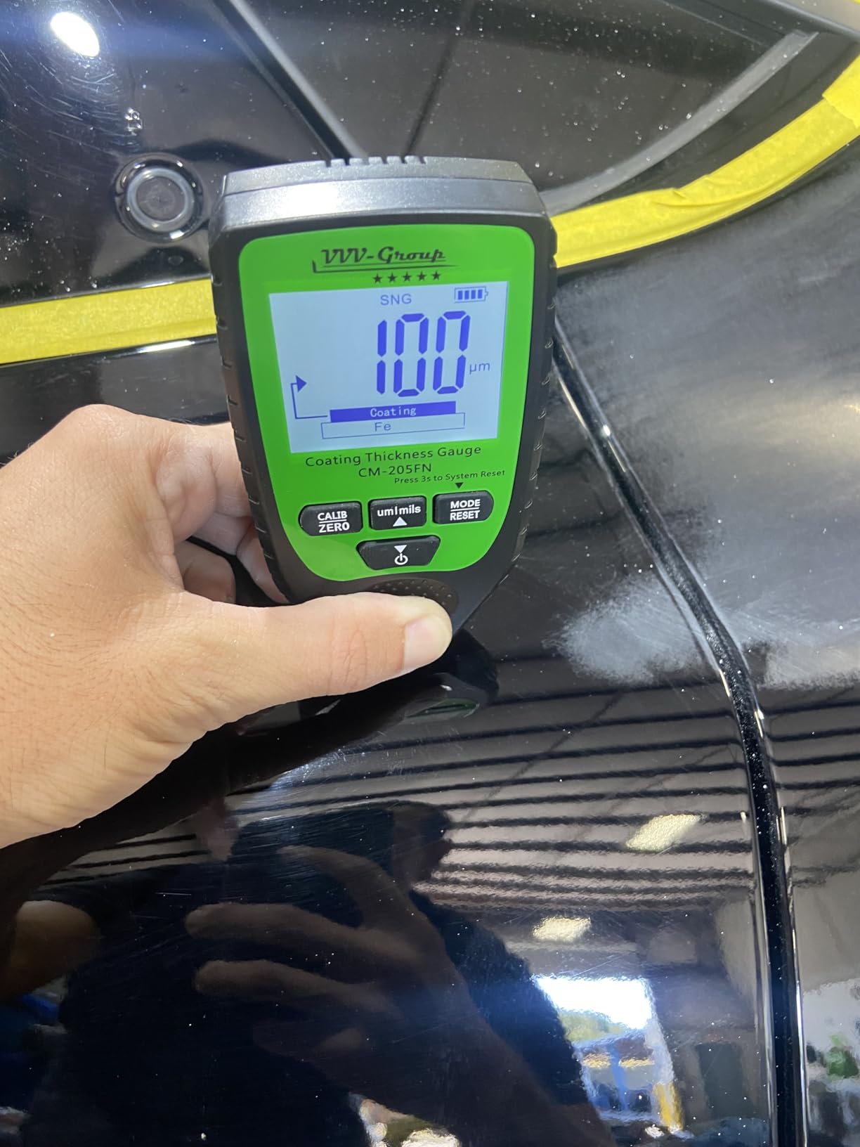 Paint Thickness Gauge CM-205FN for Cars - Digital Coating Thickness Meter, Auto Fe/NFe Detection, 0.1 μm Resolution, 0-1500 μm (0-59.1 mils), ±(3%+2 μm) Accuracy, Backlit LCD (CM-205FN) customer photo 2