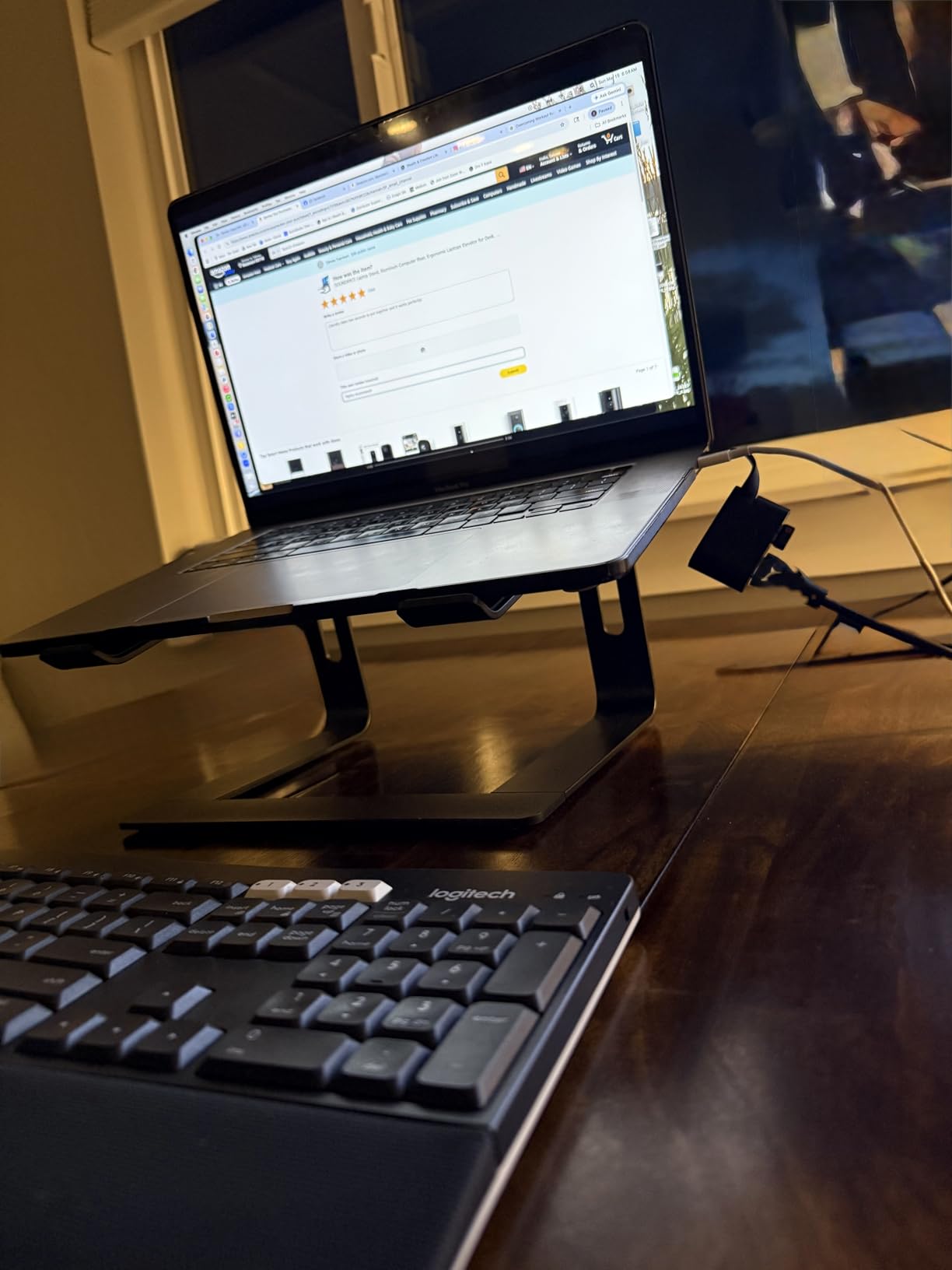 SOUNDANCE Laptop Stand, Aluminum Computer Riser, Ergonomic Laptops Elevator for Desk, Metal Holder Compatible with 10 to 15.6 Inches Notebook Computer, Silver customer photo 1