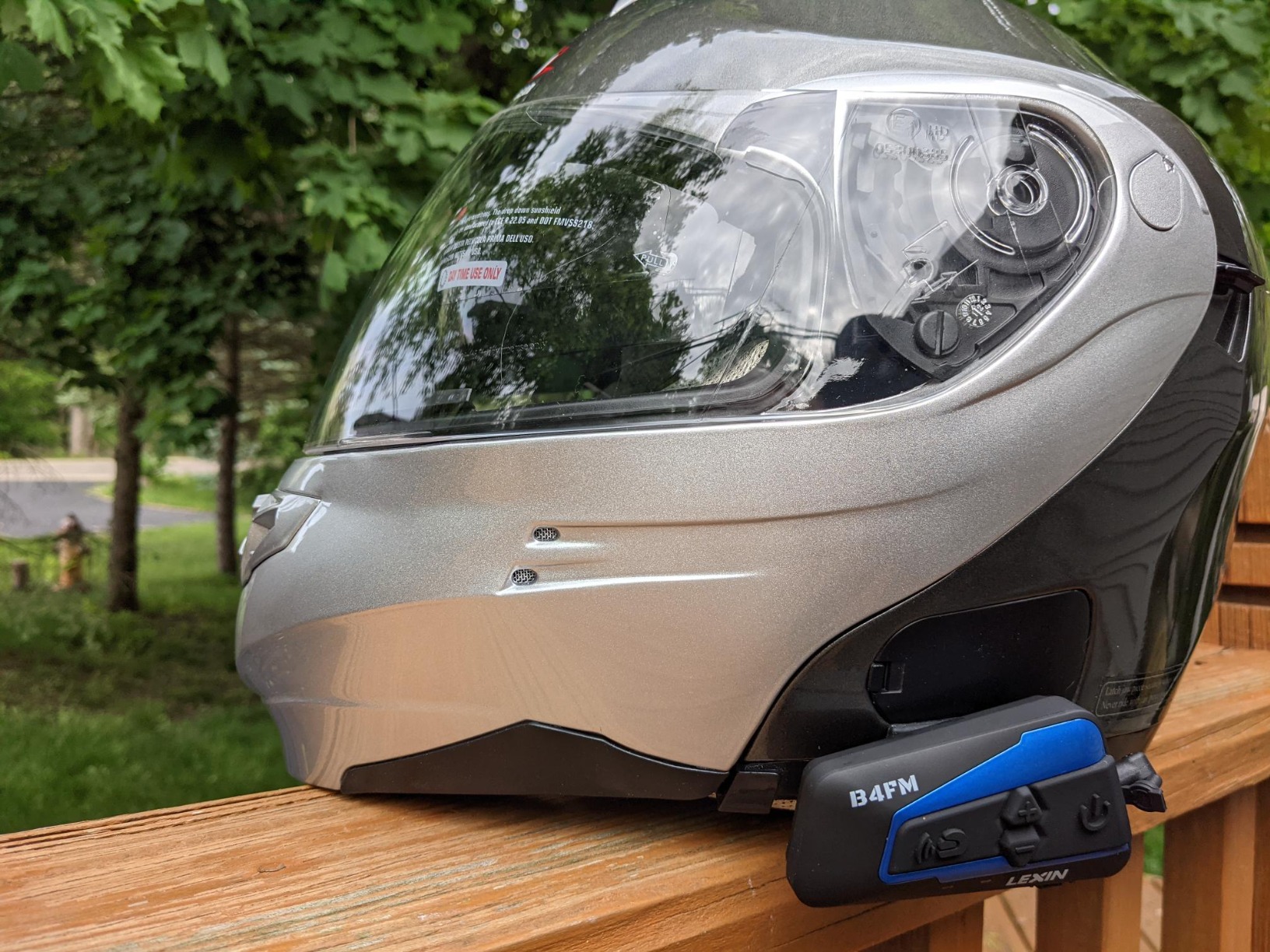 LEXIN B4FM Motorcycle Bluetooth Headset, 10 Riders Helmet Bluetooth Intercom, Universal IP67 Communication Systems with Music Sharing, Noise Cancellation, FM Radio, Fit for Snowmobile, 2 Pack customer photo 2