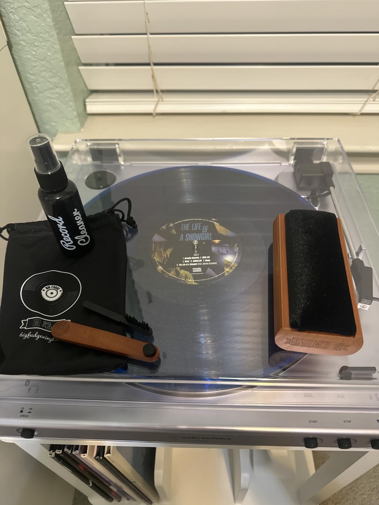 Big Fudge Vinyl Record Cleaning Kit - 4-in-1 Vinyl Record Cleaner Kit for Records Includes Ultra-Soft Velvet Brush Cleaning Liquid Stylus Brush and Storage Pouch - Pro Records Care customer photo 1
