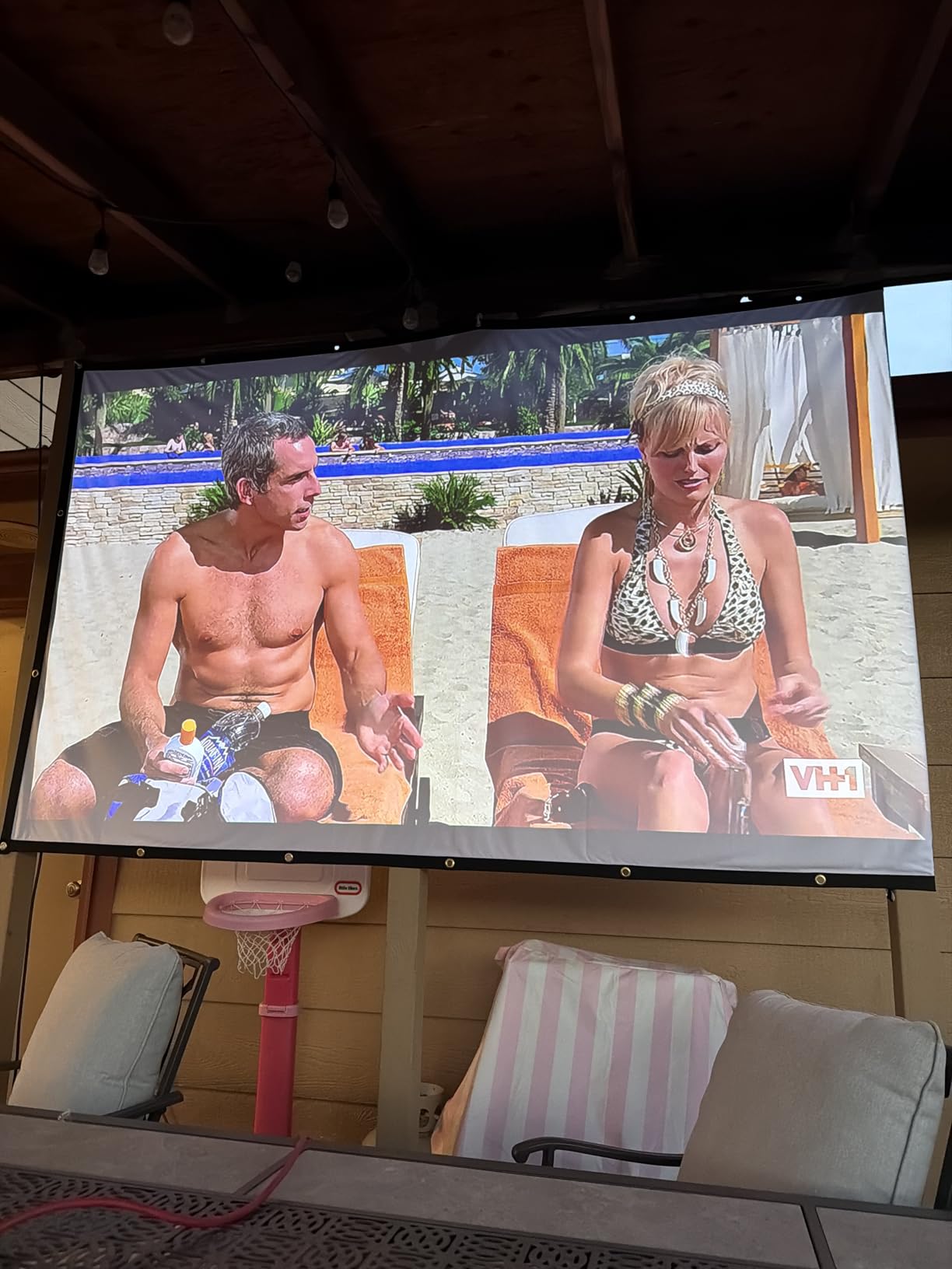 120 inch Projector Screen 16:9 Foldable Anti-Crease Portable Projector Movies Screens for Home Theater Outdoor Indoor Support Double Sided Projection customer photo 1