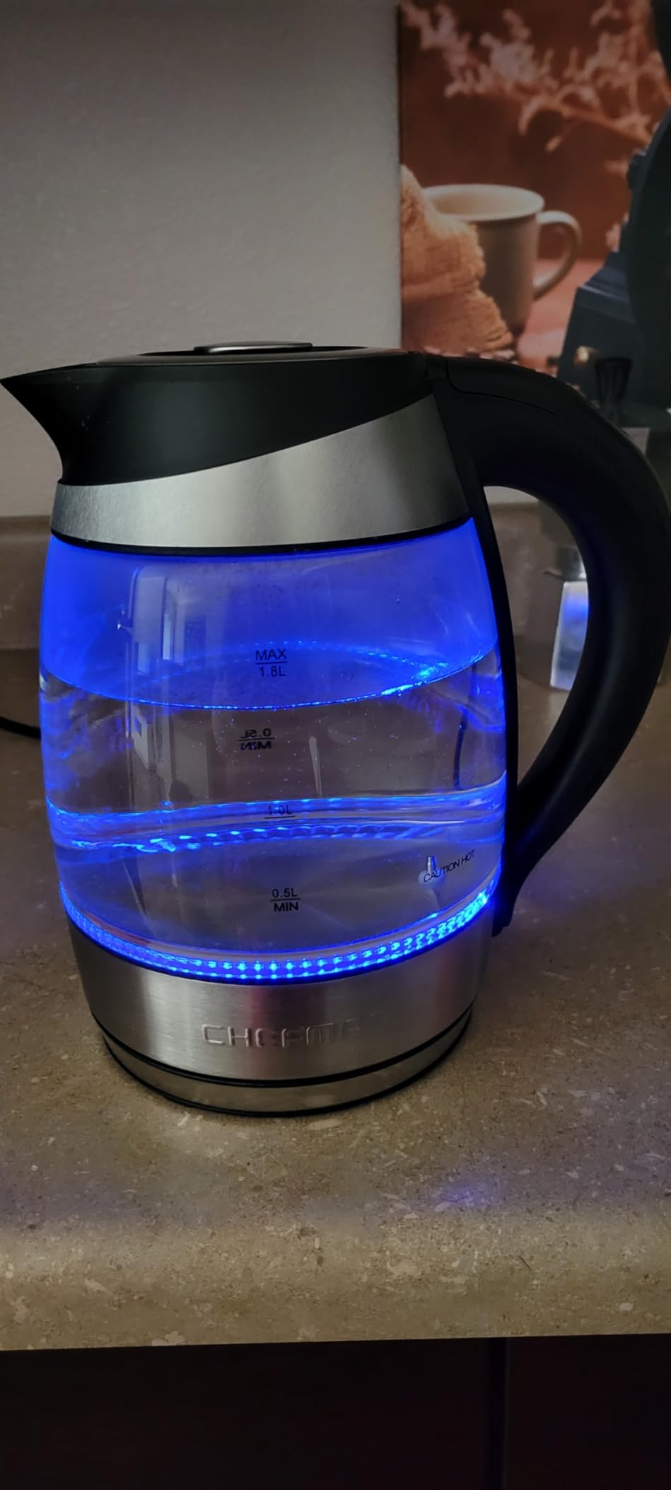 Chefman Electric Kettle with Temperature Control, 5 Presets LED Indicator Lights, Removable Tea Infuser, Glass Tea Kettle & Hot Water Boiler, 360 Degree Swivel Base, BPA Free, Stainless Steel, 1.8 Liters customer photo 1