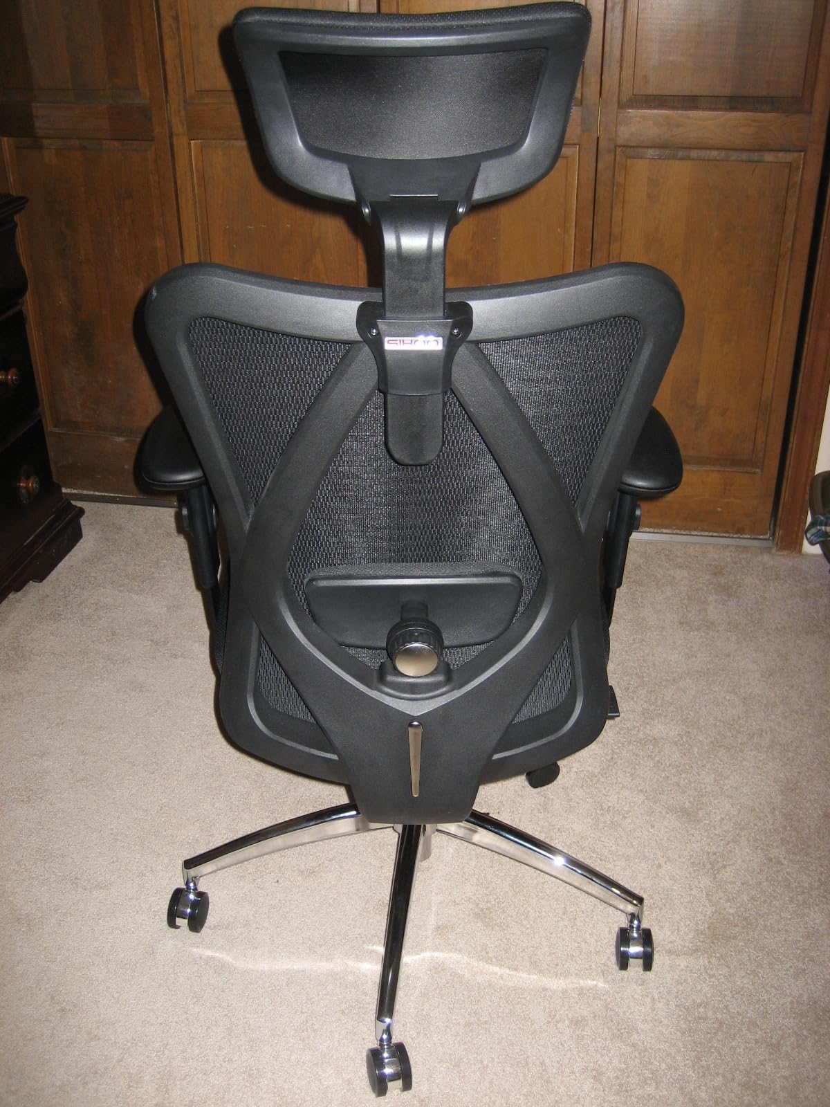 SIHOO M18 Ergonomic Office Chair, High Back Mesh Desk Chair with Adjustable Headrest & Lumbar Support, 330lbs Capacity Computer Chair with 2D Armrests & Wide Cushion, Tilt Lock, for Home Office-Black customer photo 1