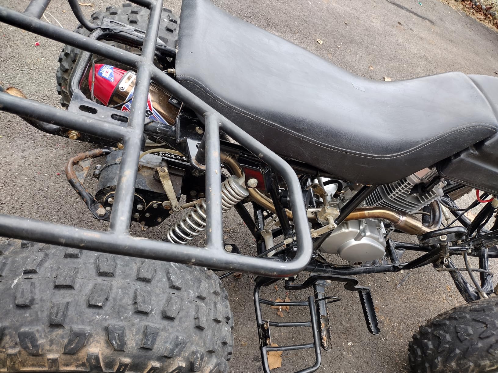 JFG RACING Dirt Bike Slip On Exhaust,Motorcycle Muffler Pipe Full Kit for CRF150F CRF230F 2003-2017/TAO TAO TBR7/HAWK 250-Red customer photo 1