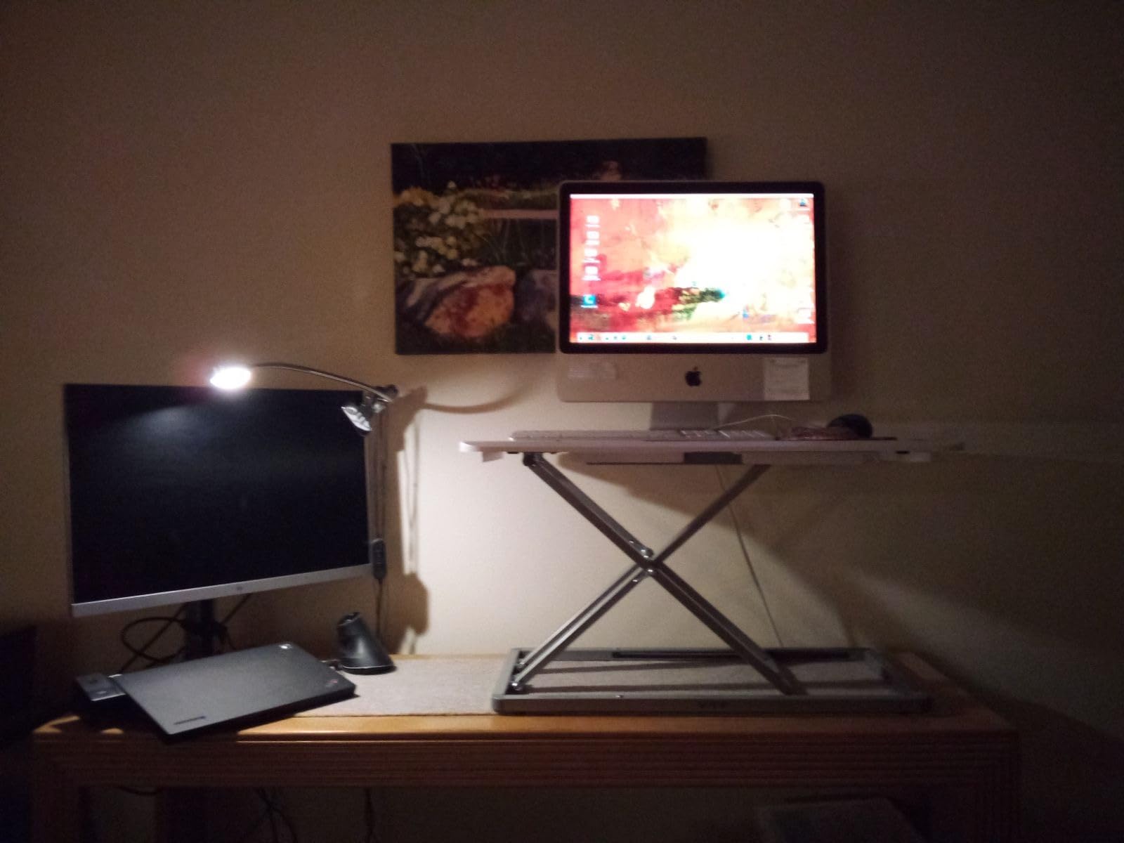 VIVO Economy Single Top Height Adjustable 29 inch Standing Desk Converter, Sit Stand Tabletop Monitor and Laptop Riser Platform Workstation, DESK-V000U customer photo 2