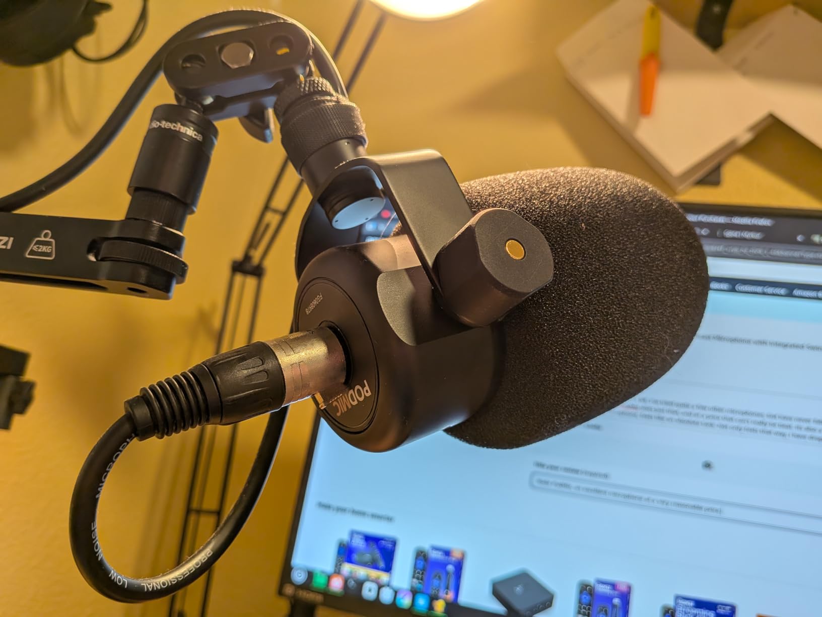 RODE PodMic Cardioid Dynamic Broadcast Microphone with Integrated Swing Mount for Podcasting, Streaming, Gaming, and Voice Recording, Black customer photo 2