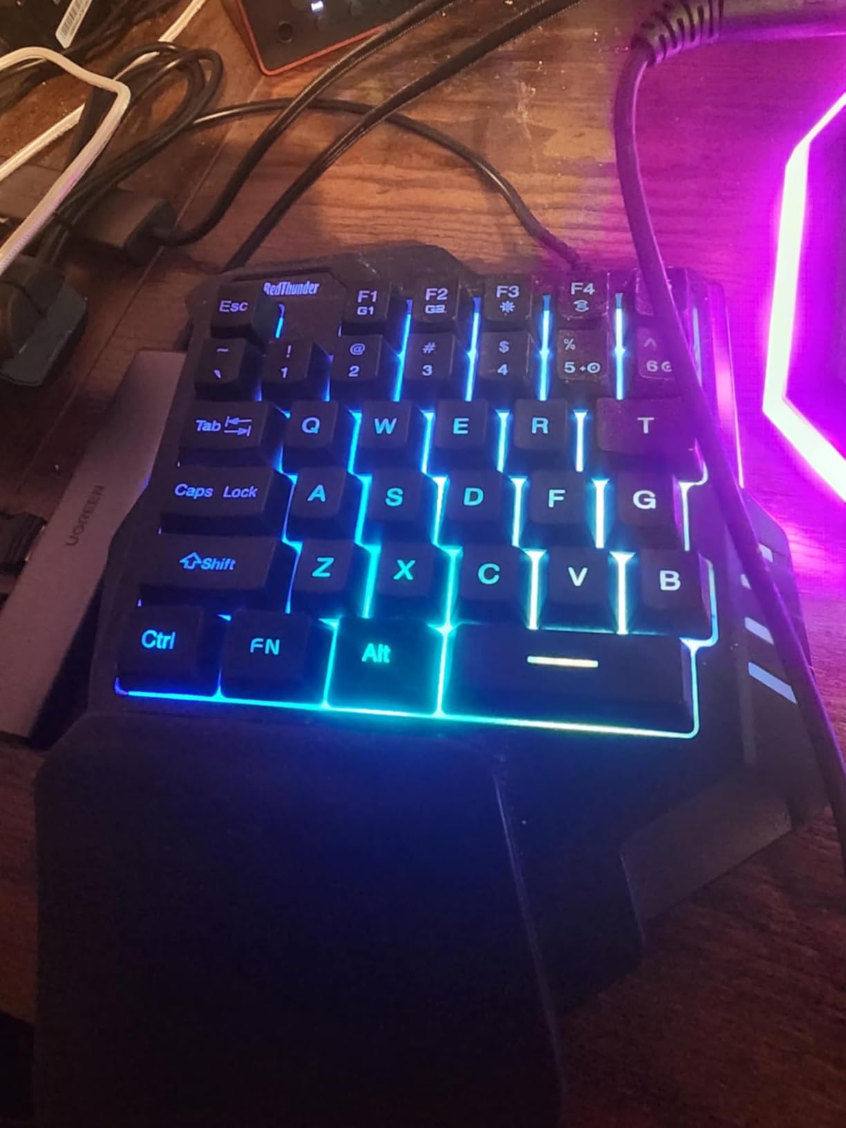 RedThunder One Handed Gaming Keyboard RGB Backlit 35 Keys Portable Mini Gaming Keypad Ergonomic Game Controller for PC Gamer customer photo 1