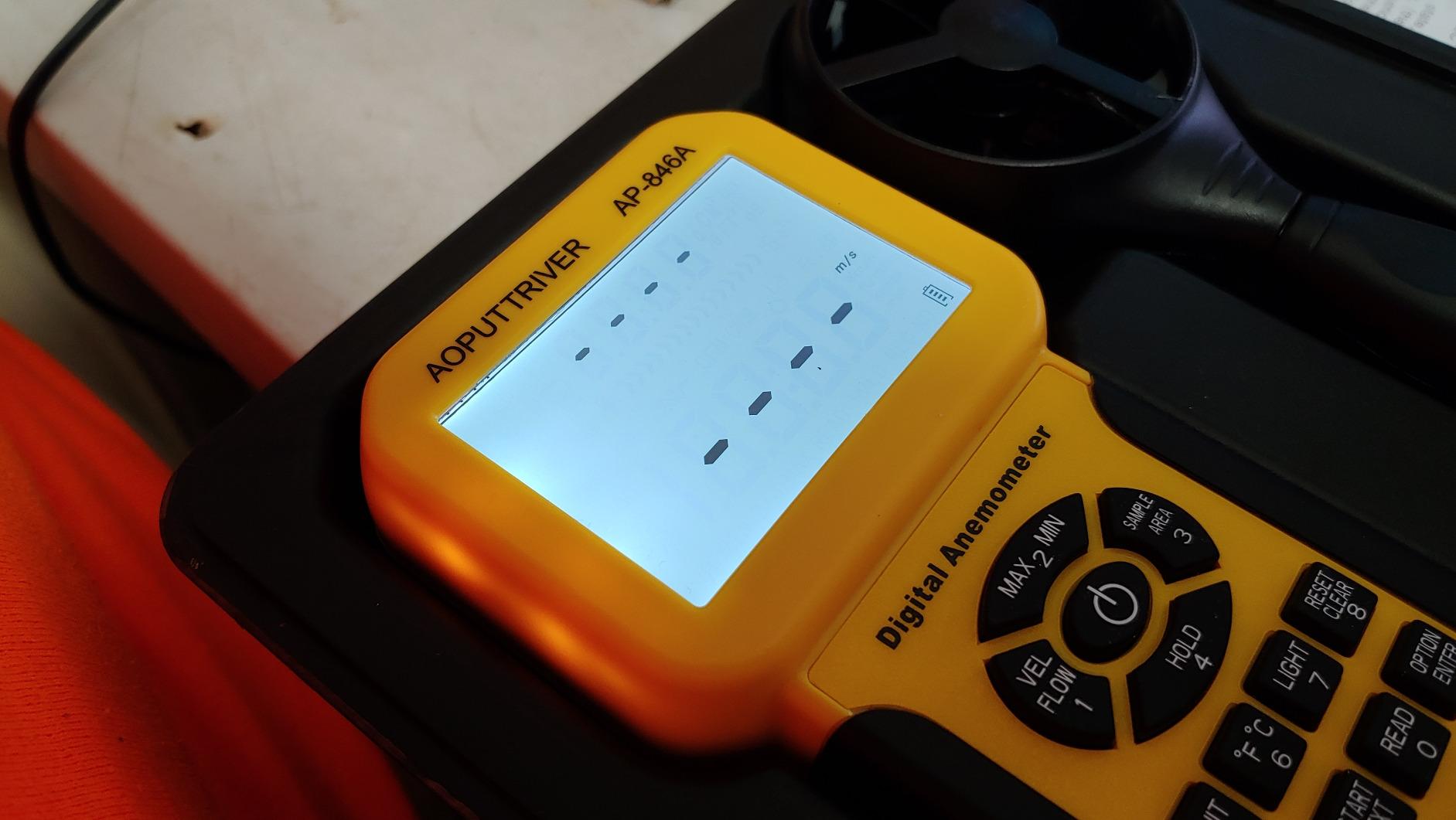 HVAC Anemometer, CFM Air Flow Meter 0.001~100mph High Accuracy Measures Wind Speed/Wind Temp/Air Velocity Air Flow, Professional CFM Meter AP-846A customer photo 2