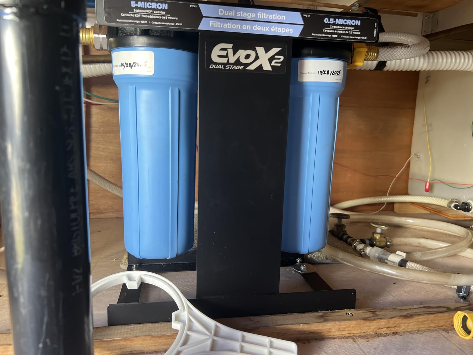 Camco EVO X2 Dual Stage Camper/RV Water Filter Kit - 2 Stage Filtration w/KDF & GAC - Filters Out Bad Taste, Odors, Lead, Bacteria & More (40639) customer photo 1