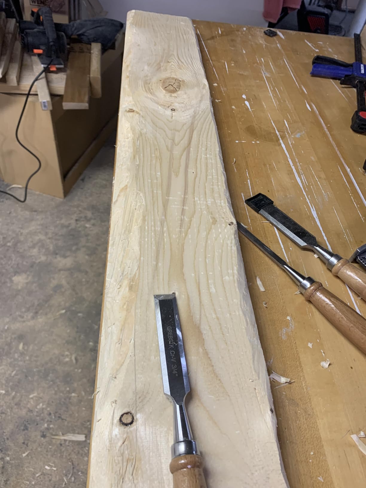 GREBSTK 4PCS Wood Chisel Set, Burr-Free CR-V Steel Beveled Blades, 25° Bevel Edge, Ergonomic Handle with Blade Guards for DIY & Woodworking (1/4