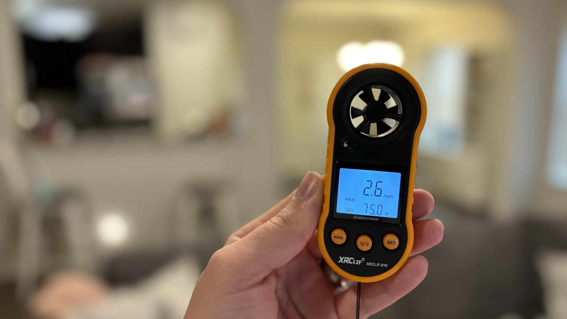 Digital Wind Speed Meter Anemometer Handheld Wind Gauges Air Flow Velocity Meter for Measuring Wind Chill Temperature Speed, Wind Meter Thermometer Gauge for Shooting Windsurfing Fishing Hunting customer photo 1