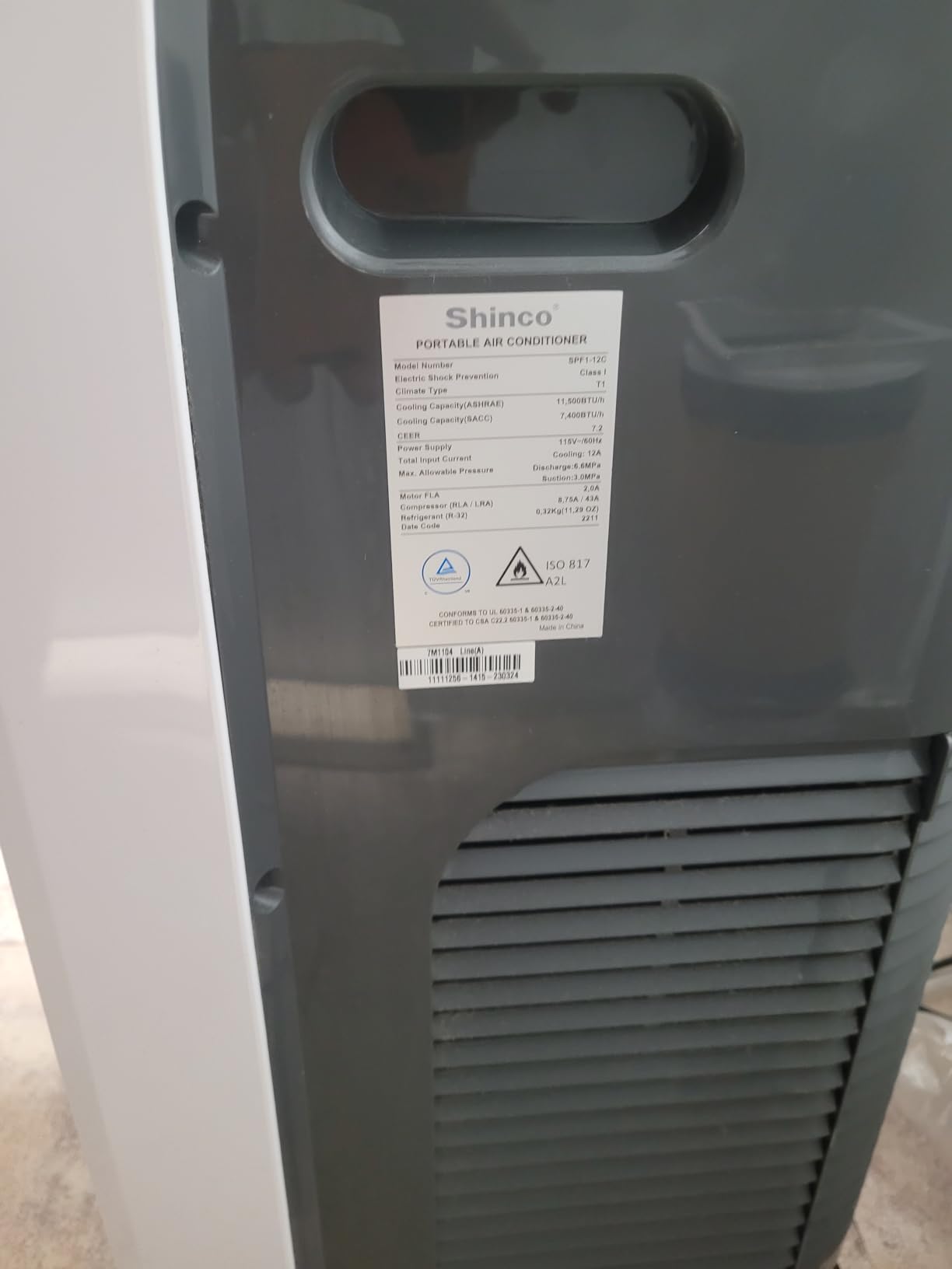 Shinco 12,000 BTU Portable Air Conditioner, Portable AC Unit with Built-in Cool, Dehumidifier&Fan Modes for Room up to 450 sq.ft, with Remote Control, 24 Hour Timer, Installation Kit customer photo 2