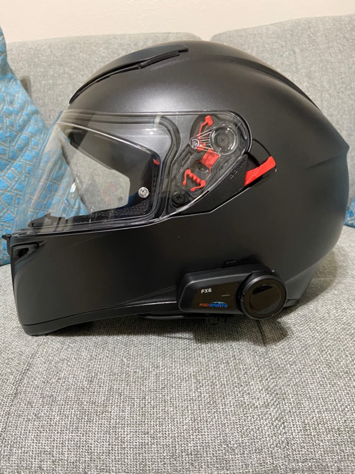 Fodsports FX6 Motorcycle Bluetooth Headset 2 Pack, 6 Riders Group Motorcycle Intercom Bluetooth, 1000M Motorbike Helmet Communication Systems/Voice Command/Universal Pairing/FM Radio customer photo 1