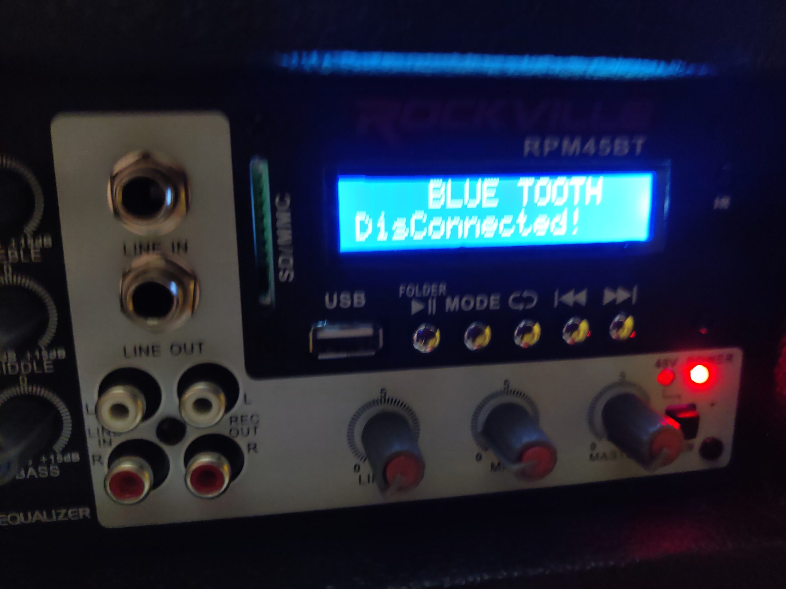 Rockville RPM45BT 1800W Powered 4 Channel Mixer/Amplifier, Bluetooth Streaming, USB Input, EQ, Reverb & Delay Effects, Phantom Power, for Live Sound and Small Events - Black customer photo 2