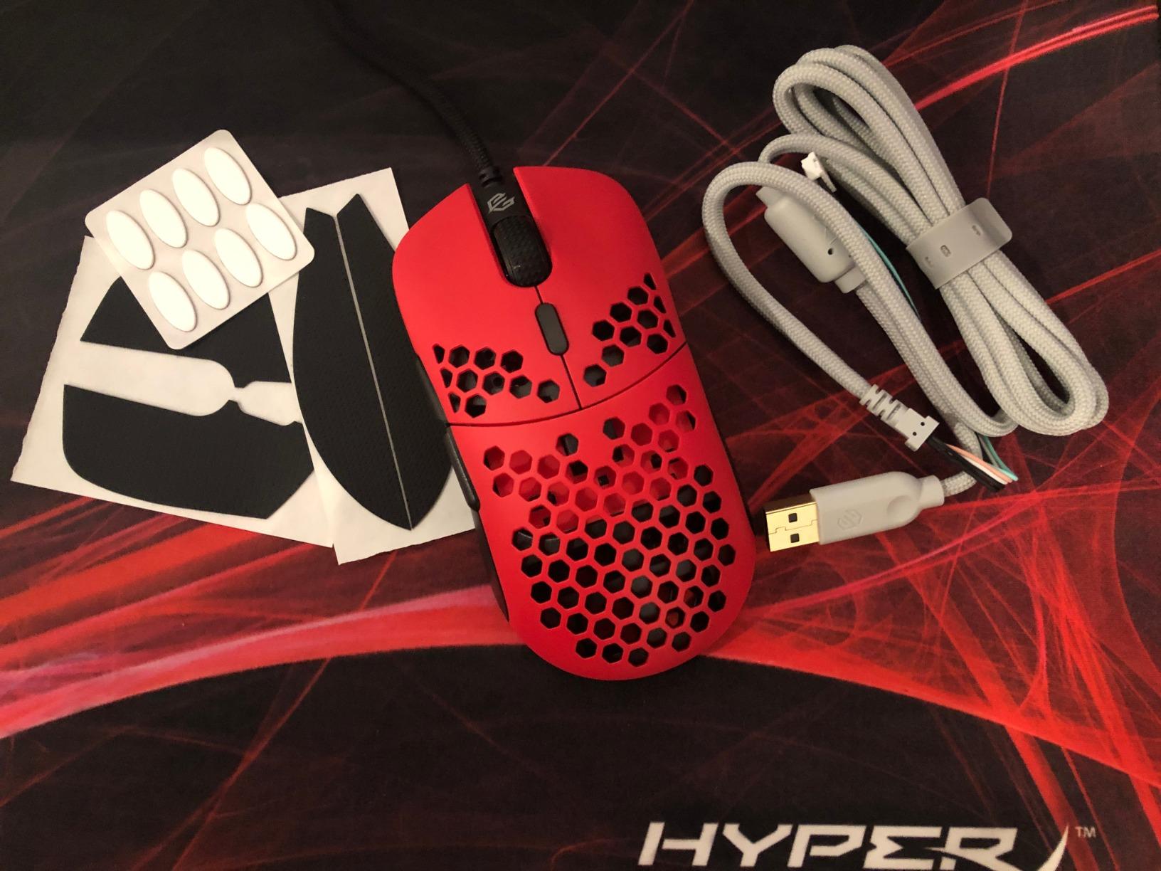 G-Wolves Hati HTM/HT-M Medium 56g Ultra Lightweight Honeycomb Wired Gaming Mouse, PixArt 3389 Sensor 16000 DPI, 6 Programmable Buttons, Low Latency, for PC/Mac (Faze Red) customer photo 1